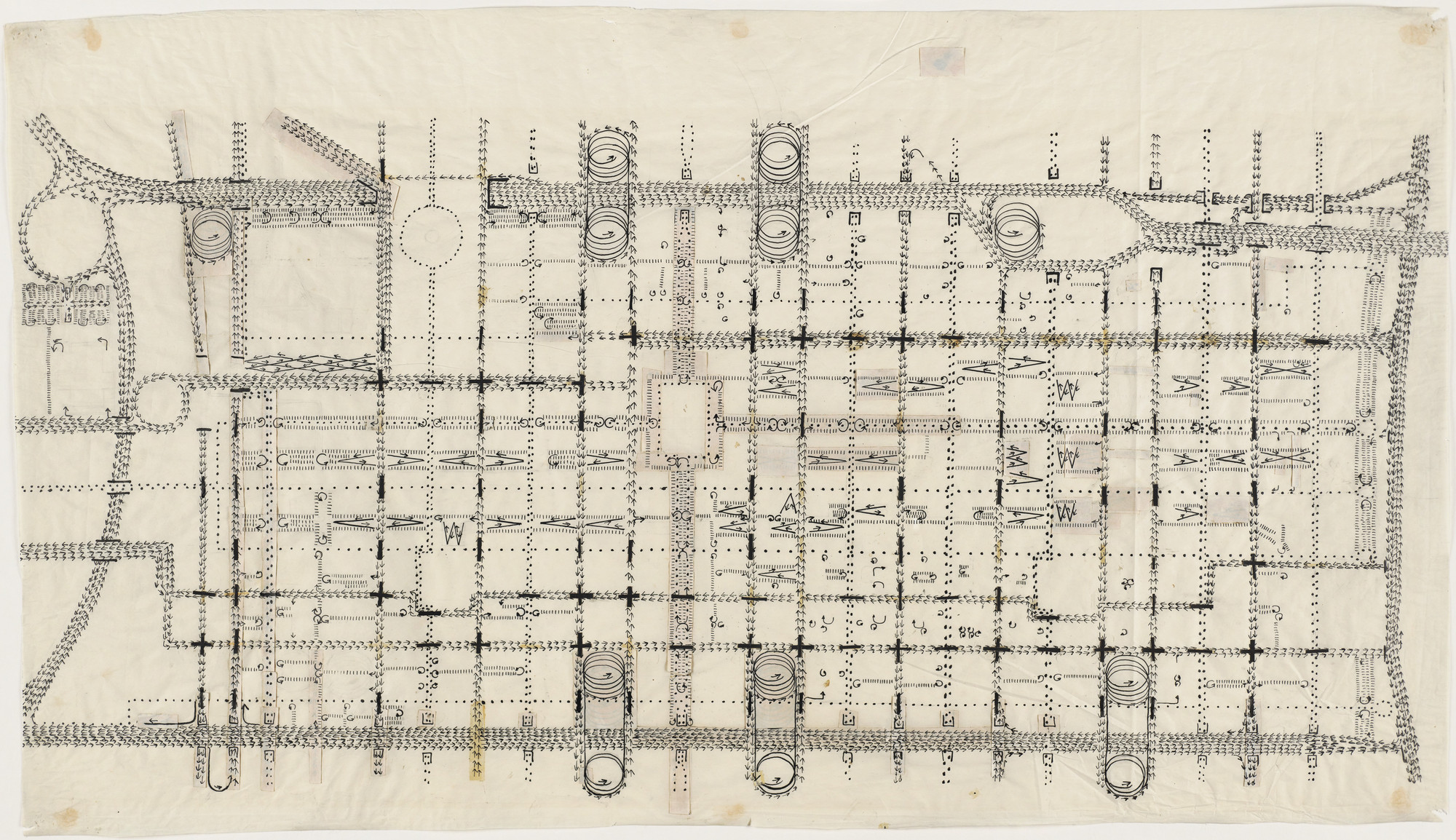 Louis I. Kahn. Traffic Study project , Philadelphia, PA (Plan of proposed traffic-movement pattern). 1952