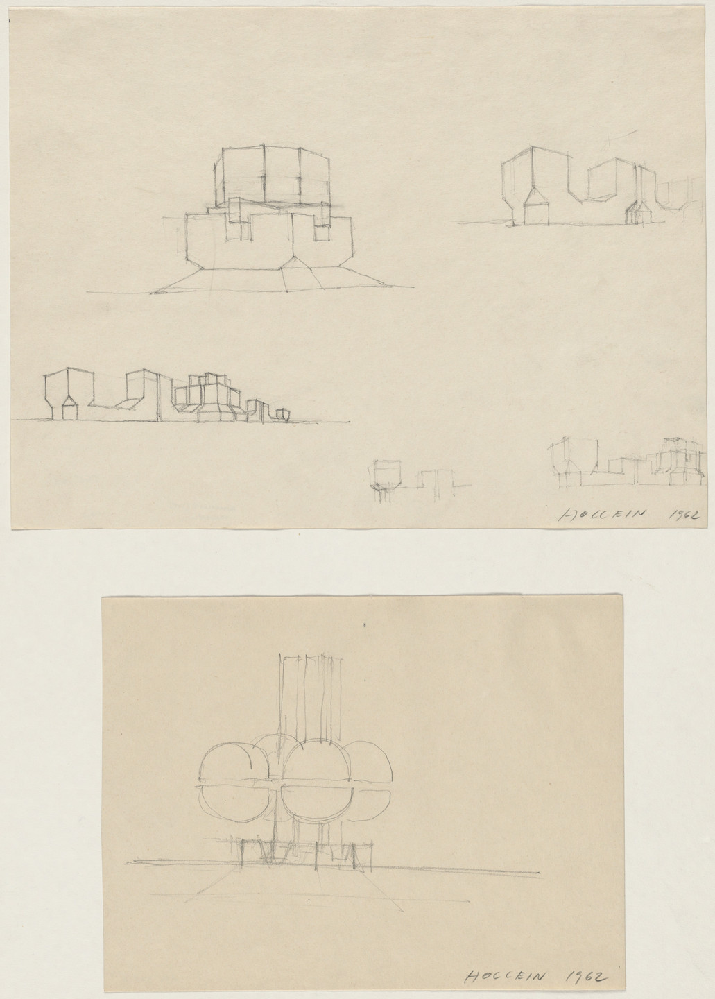 Hans Hollein. Building Form Studies, project, Perspectives. 1962