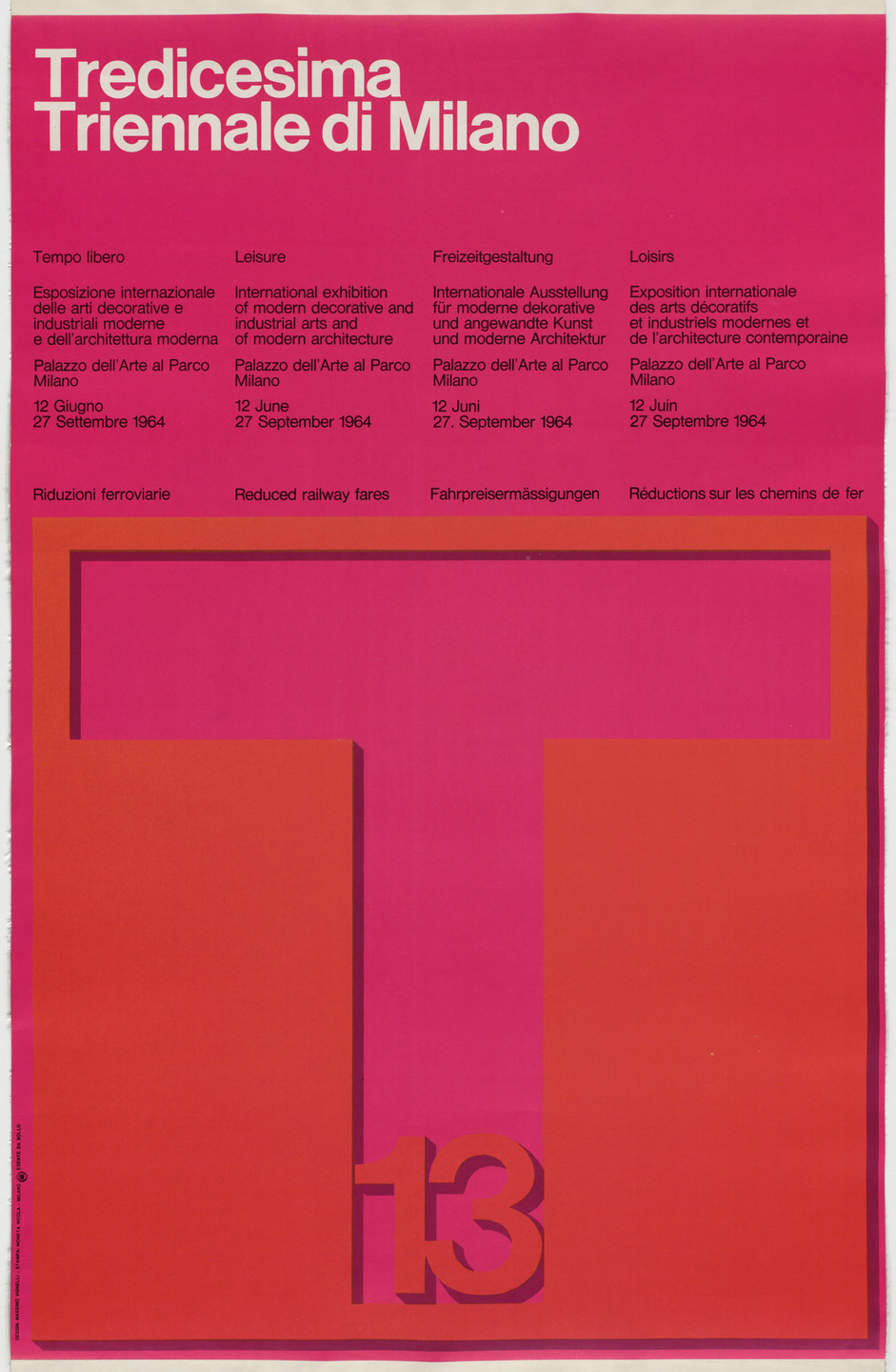 Massimo Vignelli. Tredicesima, Triennale di Milano. 1964