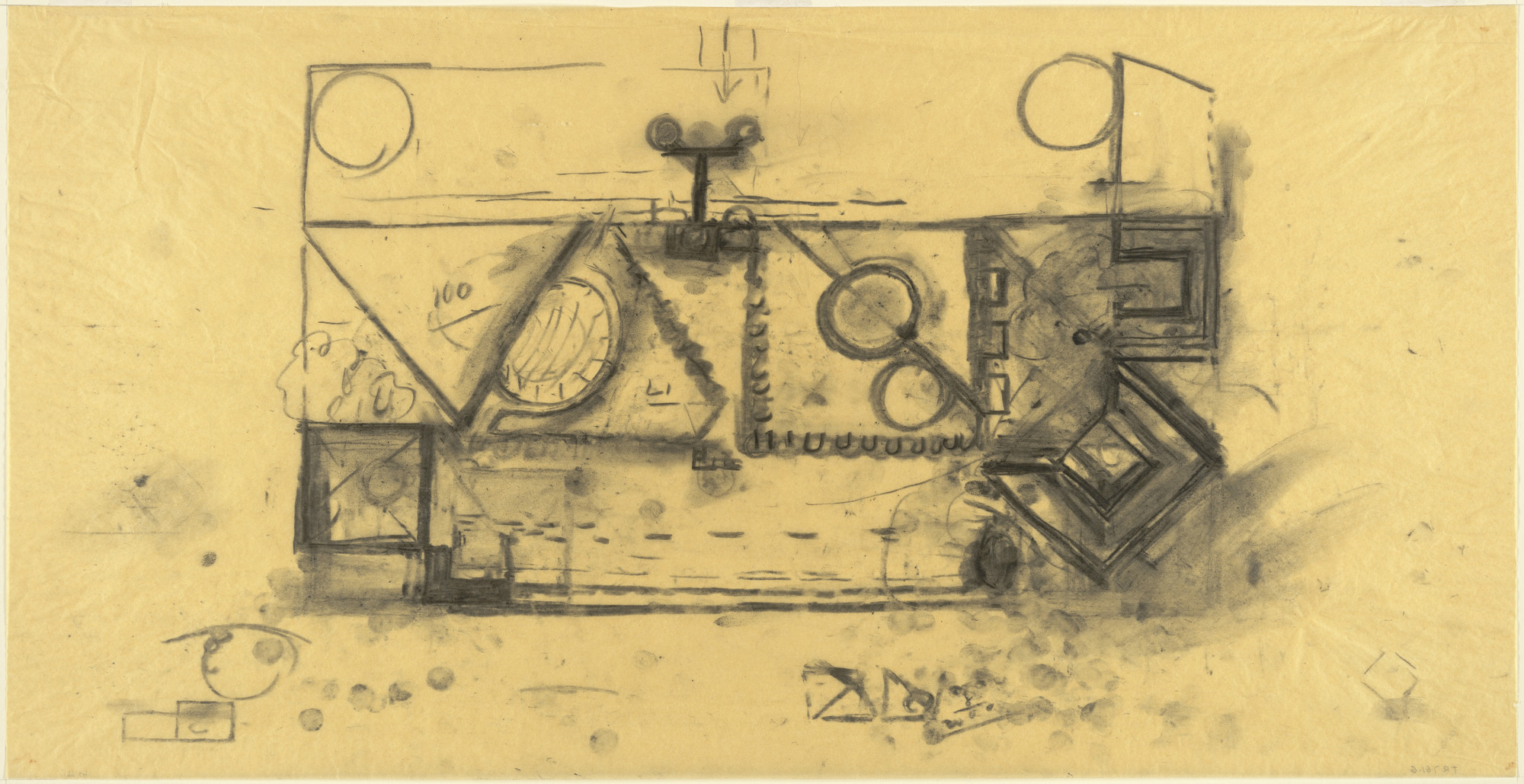 Louis I. Kahn. Fine Arts Center, School, and Performing Arts Theater, Fort Wayne, Indiana (Site-plan sketch)