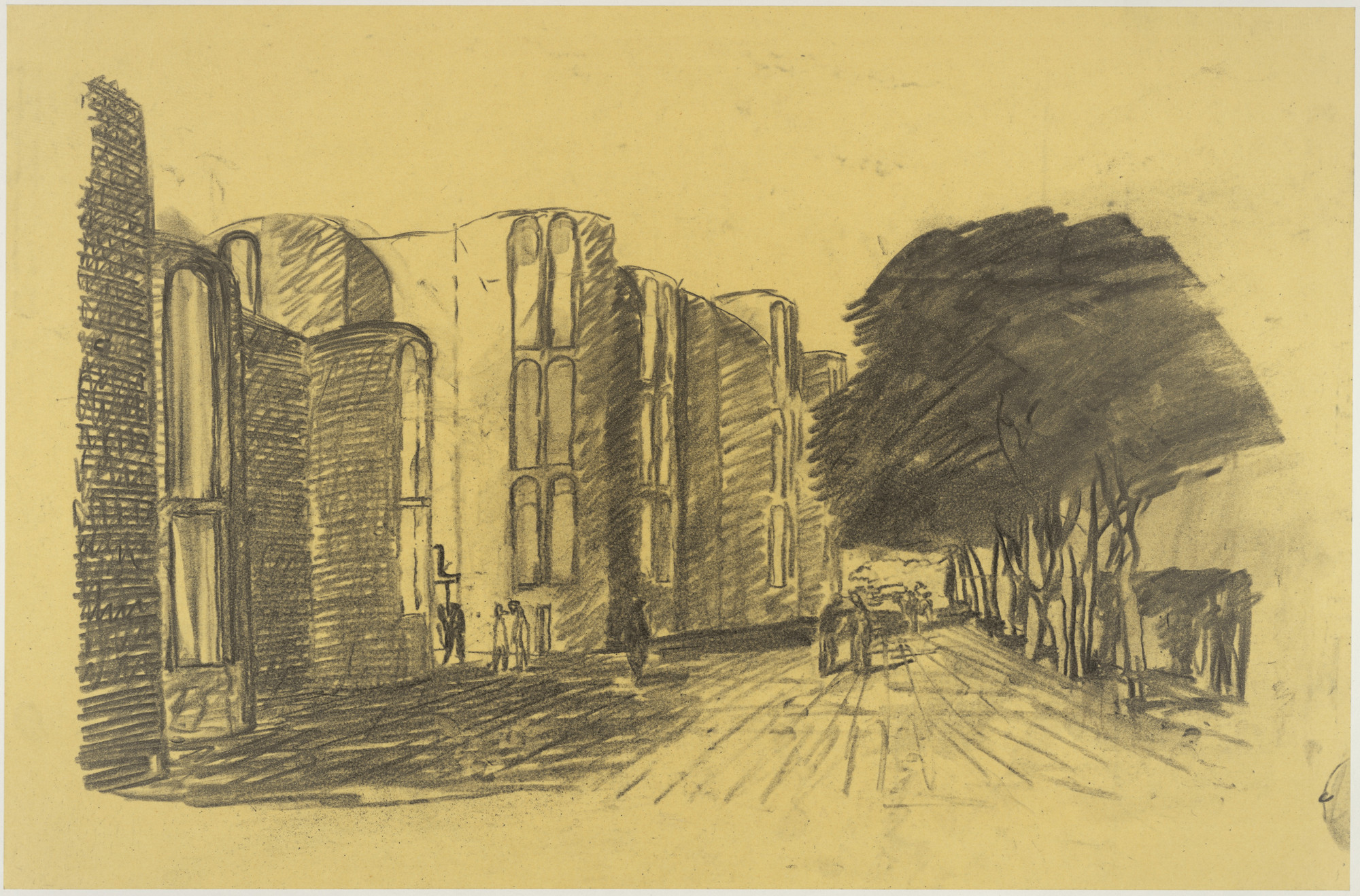 Louis I. Kahn. Mikveh Israel Synagogue, project, Philadelphia, Pennsylvania, Perspective