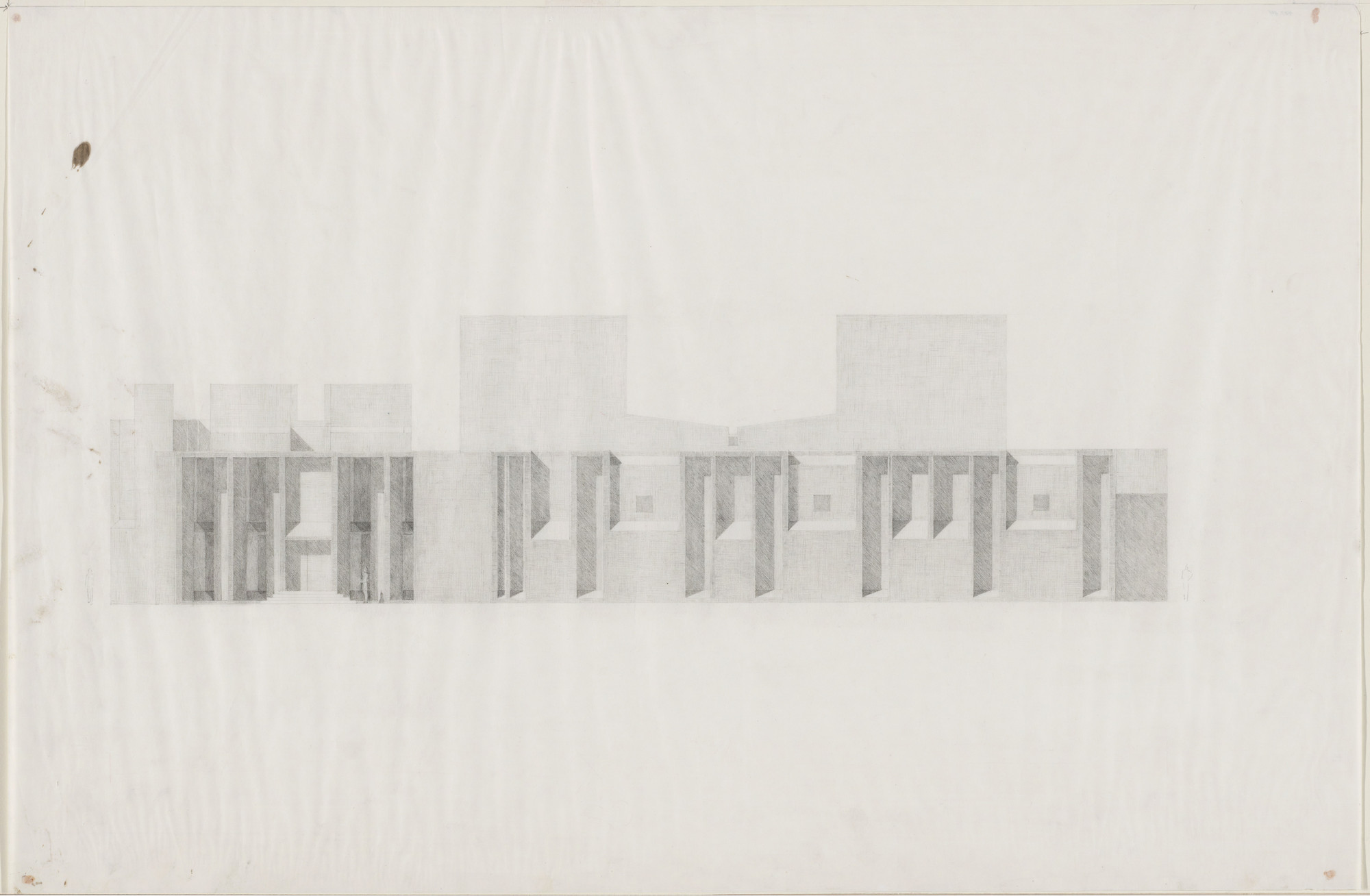 Louis I. Kahn. First Unitarian Church and School, Rochester, New York, Final version: elevation