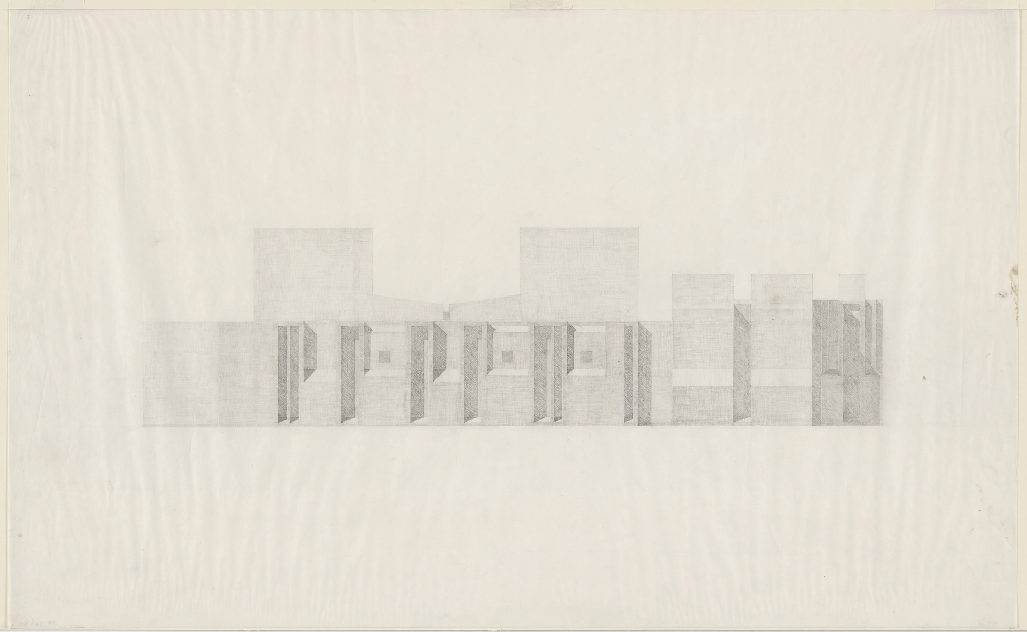 Louis I. Kahn. First Unitarian Church and School, Rochester, New York, Final version: elevation