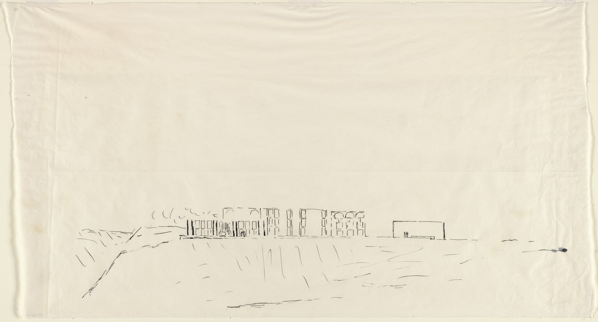 Louis I. Kahn. Salk Institute for Biological Studies (laboratory, meeting house, and housing), La Jolla, California (Elevation of meeting house)