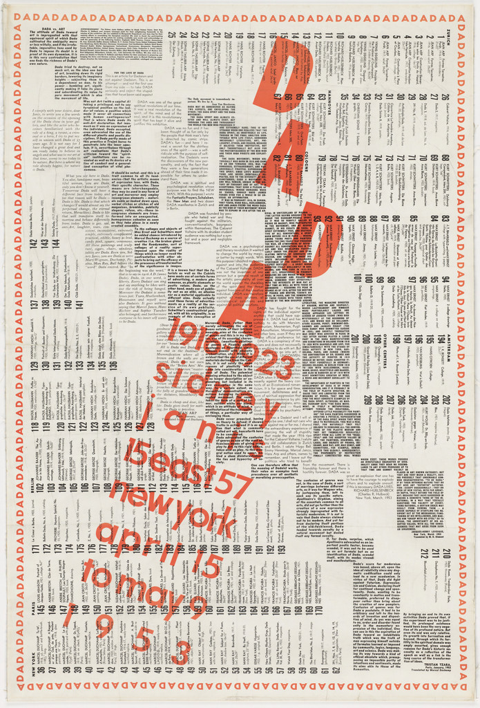 Poster for a Dada exhibition at Sidney Janis Gallery