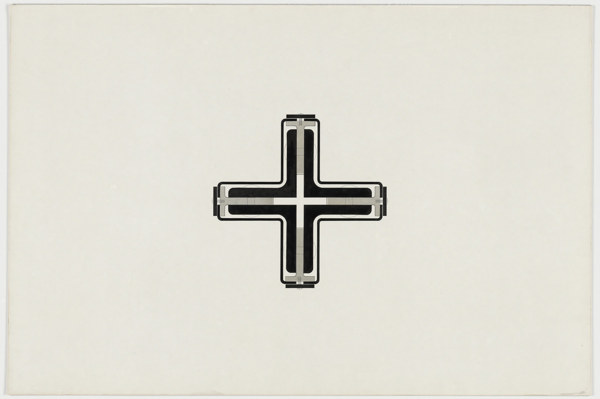 Ludwig Mies van der Rohe. German Pavilion, International Exposition, Barcelona, Spain, Horizontal column section. 1929