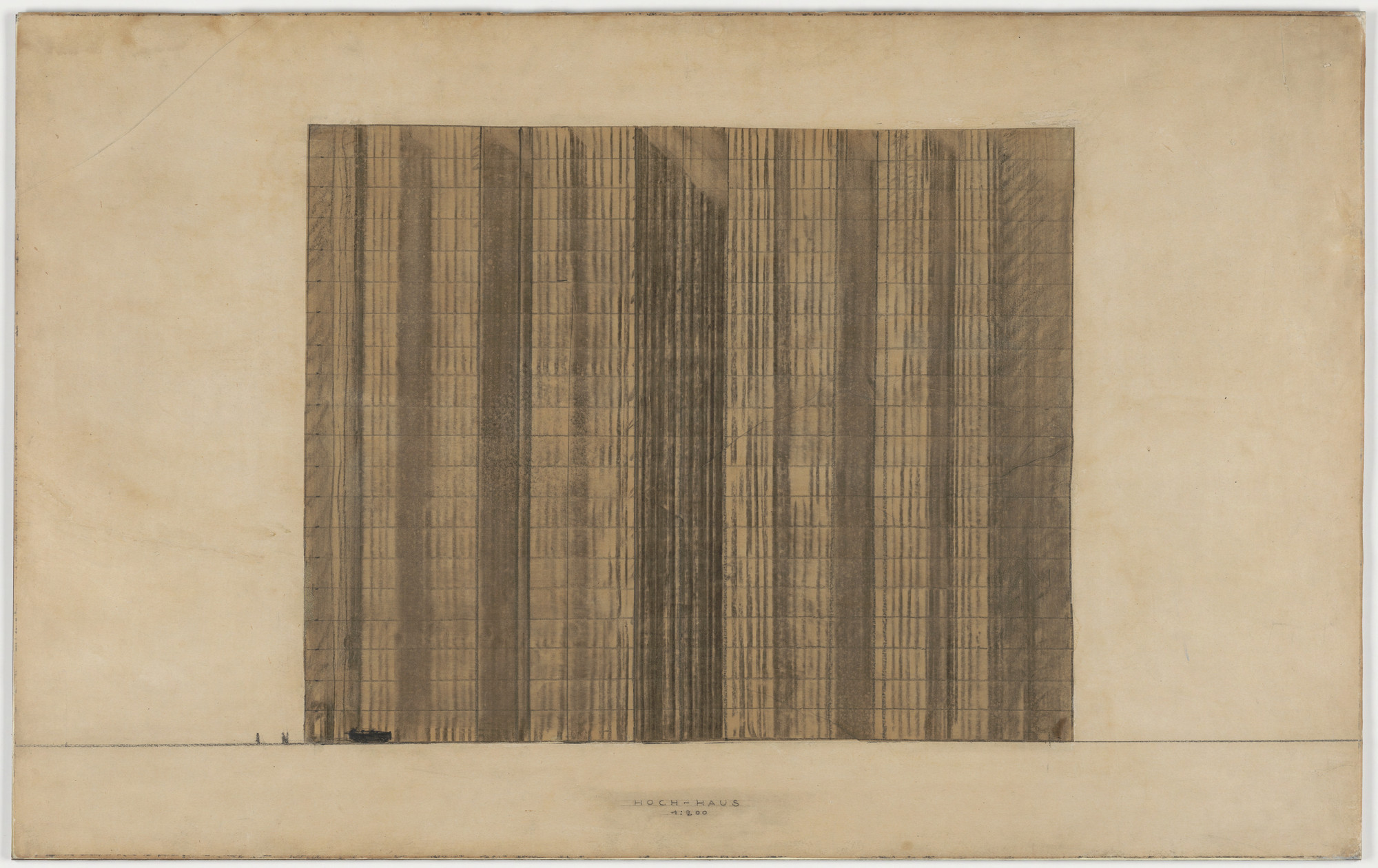 Ludwig Mies van der Rohe. Friedrichstrasse Skyscraper Project, Berlin-Mitte, Germany (Elevation study). 1921