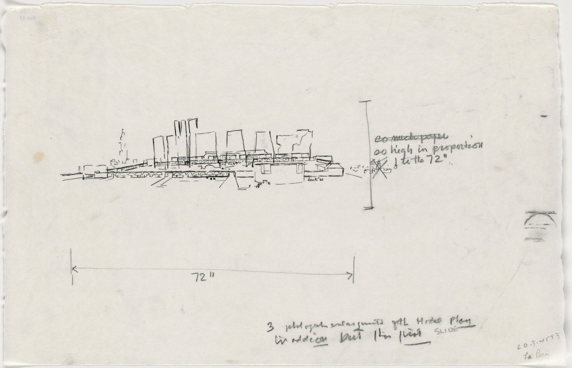 Louis I. Kahn. Market Street East Studies, project, Philadelphia, Pennsylvania, Perspective