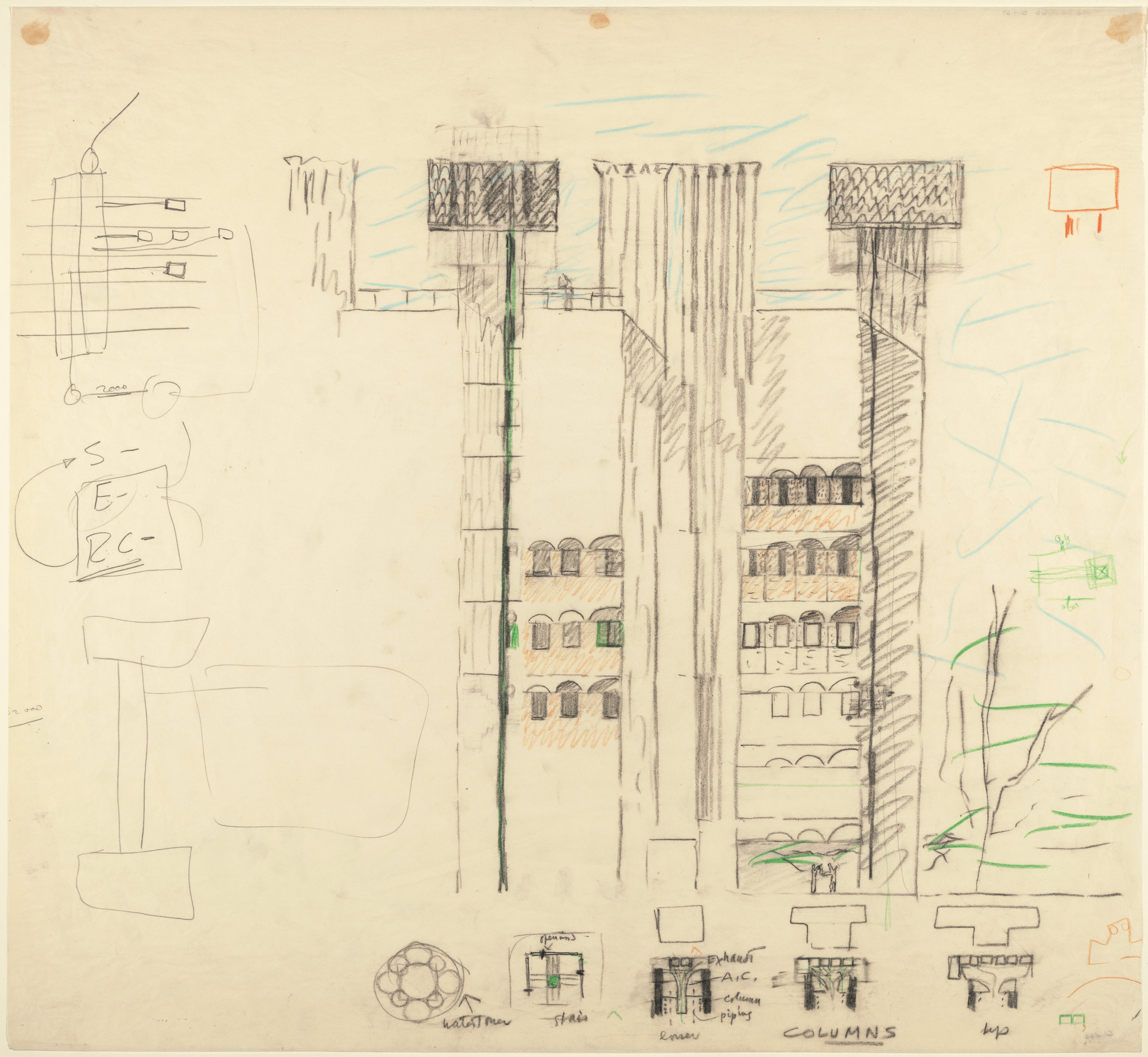 Louis I. Kahn. Alfred Newton Richards Medical Research Building and Biology Building, University of Pennsylvania, Phidadelphia, Pennsylvania, Plan