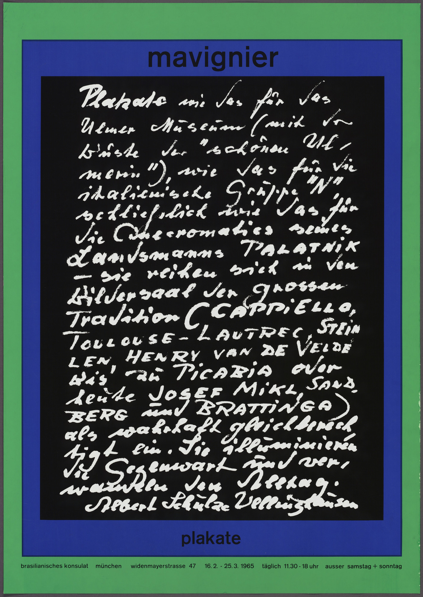 Almir Mavignier. Mavignier, Plakat, Brasilianisches Konsulat