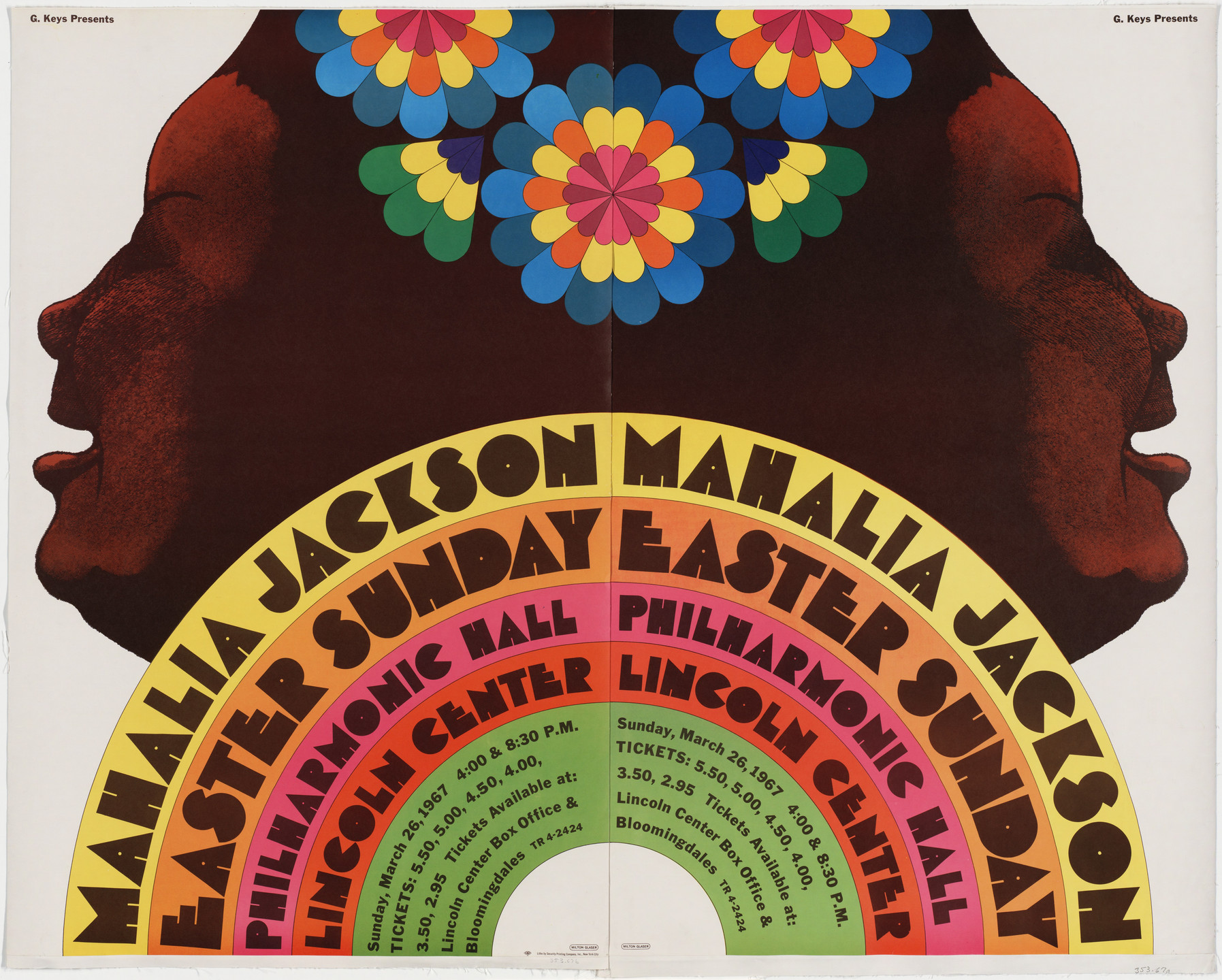 Milton Glaser. Mahalia Jackson (Poster for an Easter Sunday concert at Lincoln Center, New York). 1967