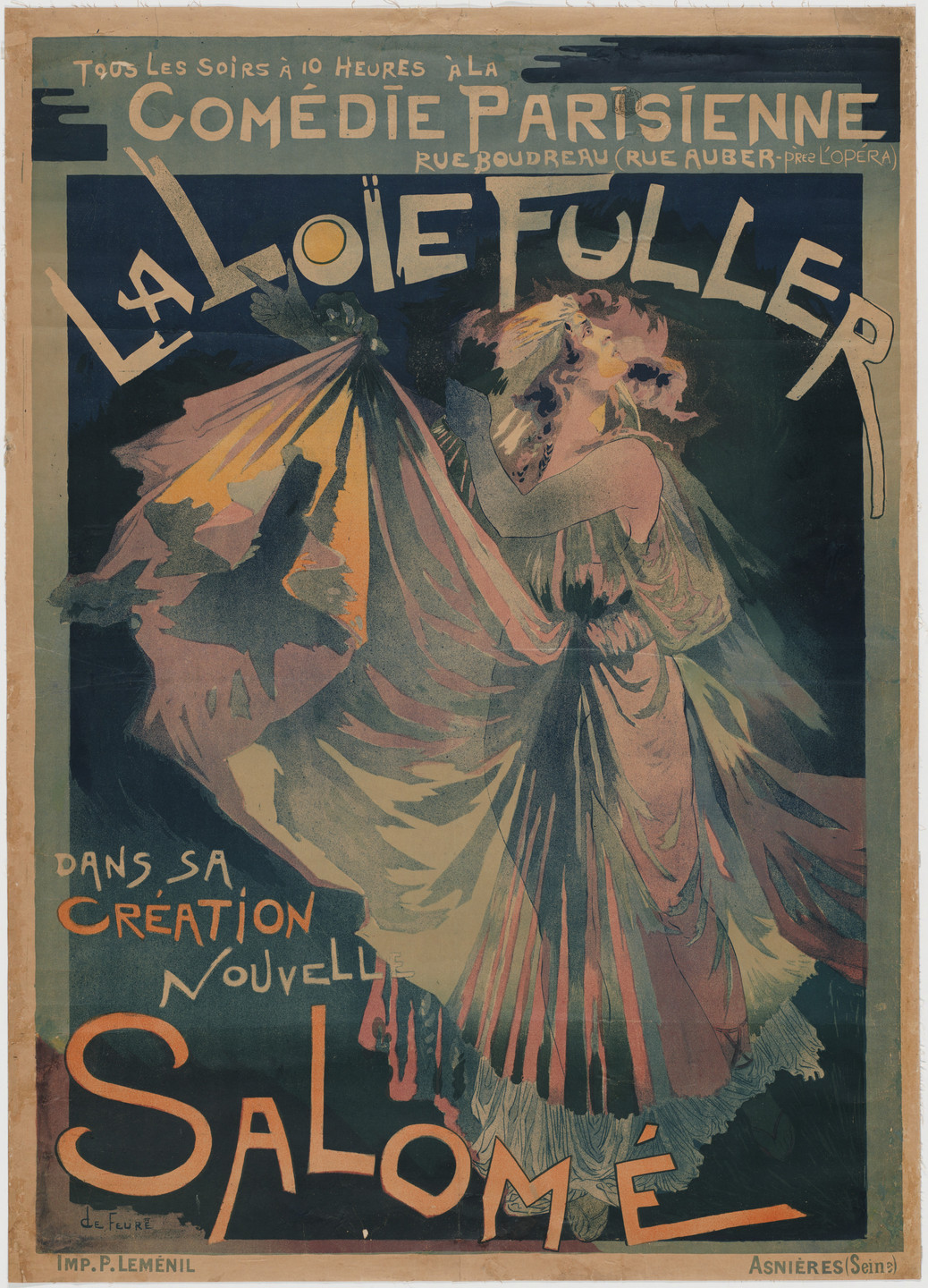 Georges de Feure. Comedie Parisienne, La Loïe Fuller Dans Sa Création Nouvelle, Salomé. 1900