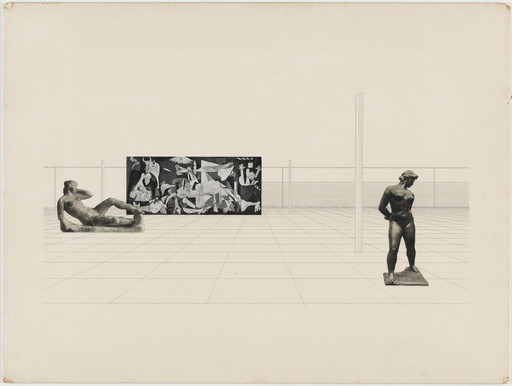 Ludwig Mies van der Rohe. Museum for a Small City project (Interior perspective). 1941-43
