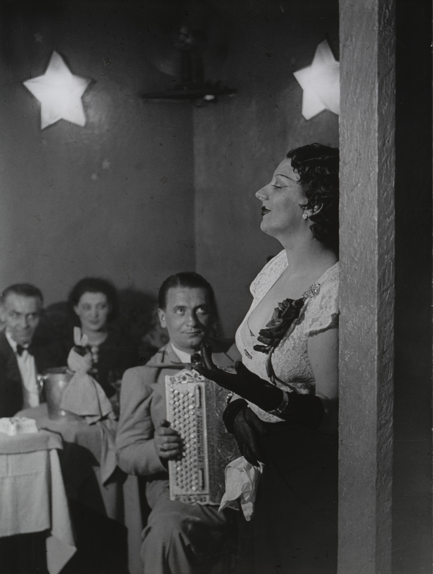 Brassaï (Gyula Halász). Kiki Singing at the Cabaret des Fleurs