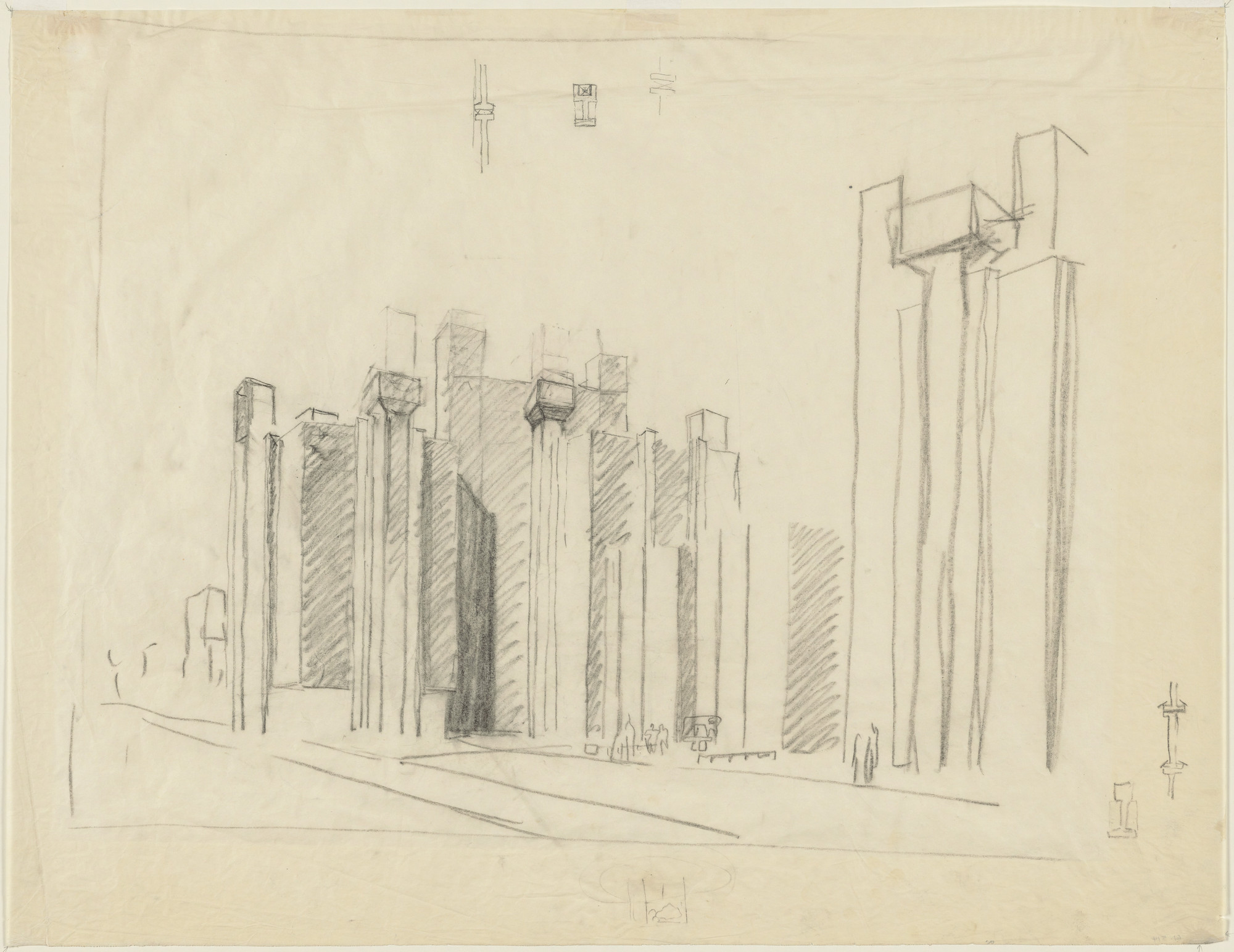 Louis I. Kahn. Alfred Newton Richards Medical Research Building and Biology Building, University of Pennslylvania, Philadelphia, Pennsylvania
Preliminary version: perspective