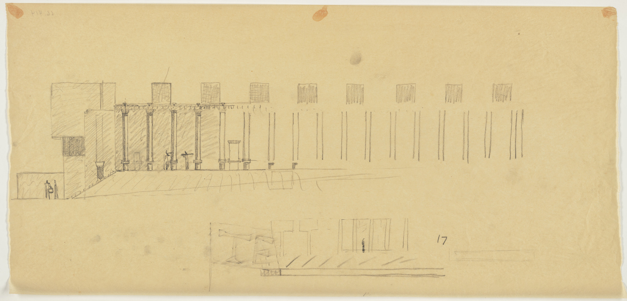 Louis I. Kahn. Tribune Review Publishing Company Building, Greensburg, Pennsylvania, Elevation sketch