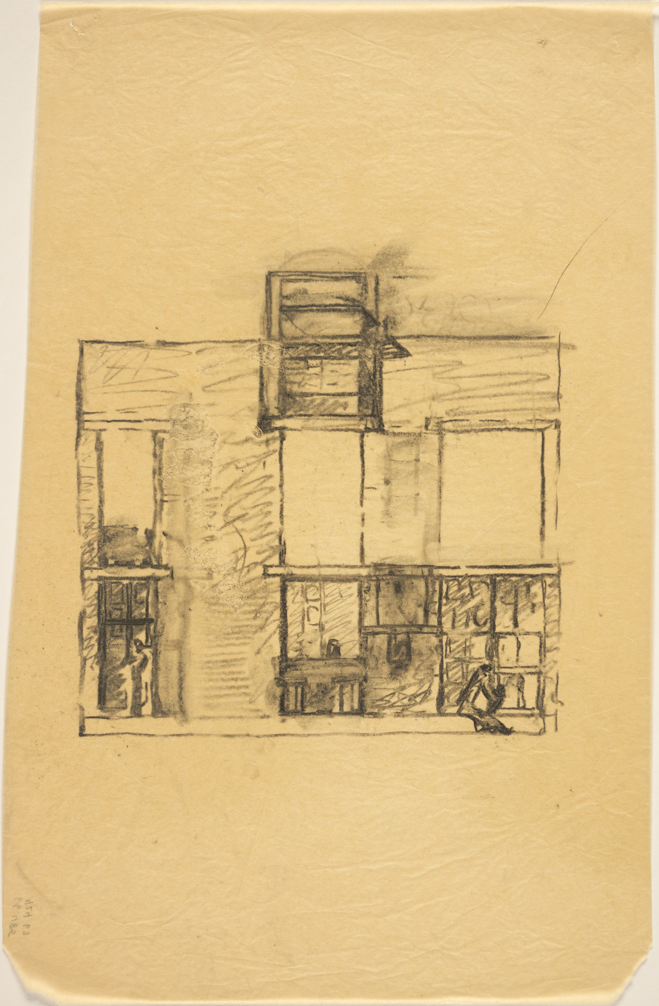 Louis I. Kahn. Indian Institute of Management, Ahmedabad, India, Elevation sketch of House