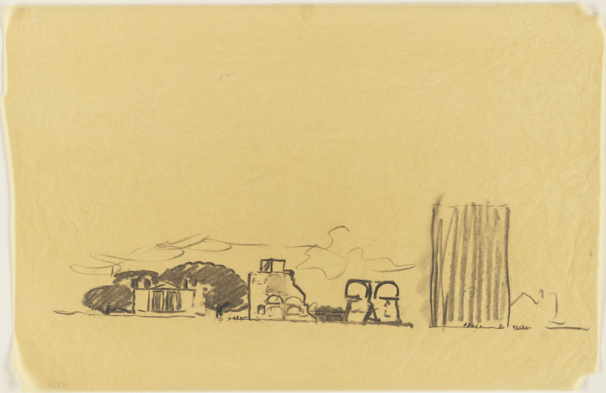 Louis I. Kahn. Philadelphia College of Art, project, Philadelphia, Pennsylvania, Elevation sketch