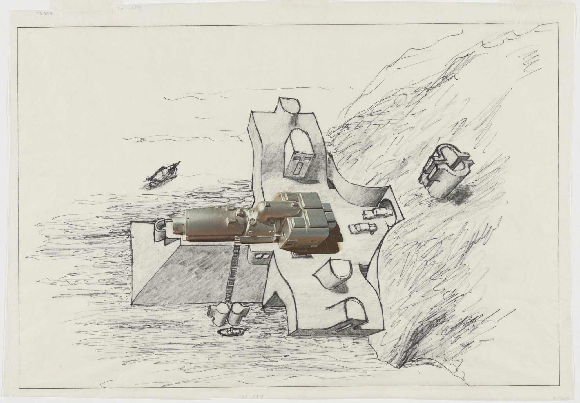 Hans Hollein. Beach House Project (Aerial perspective). 1963