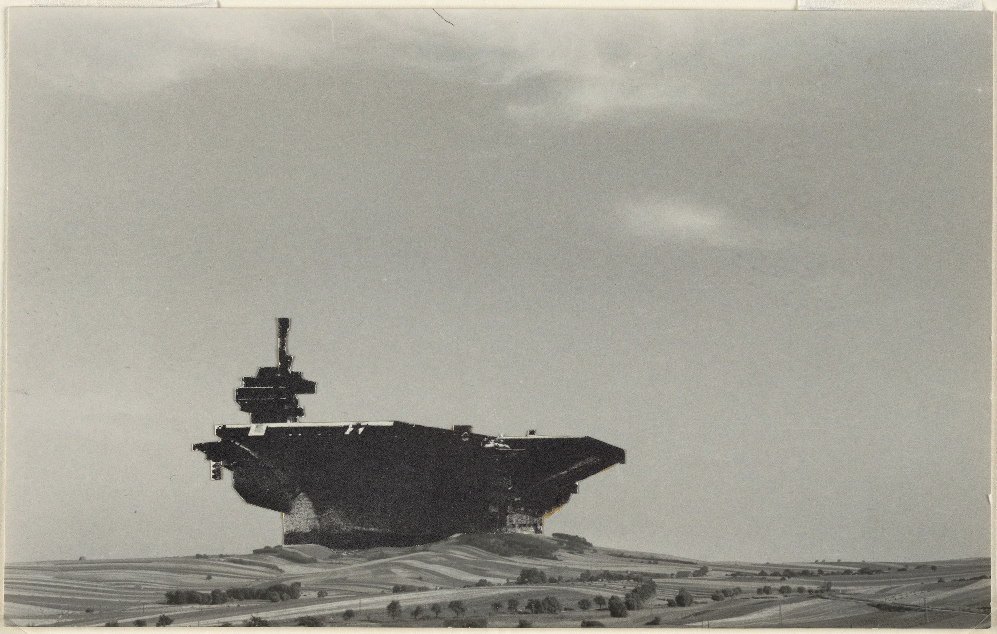 Hans Hollein. Aircraft Carrier City in Landscape, project, Perspective. 1964
