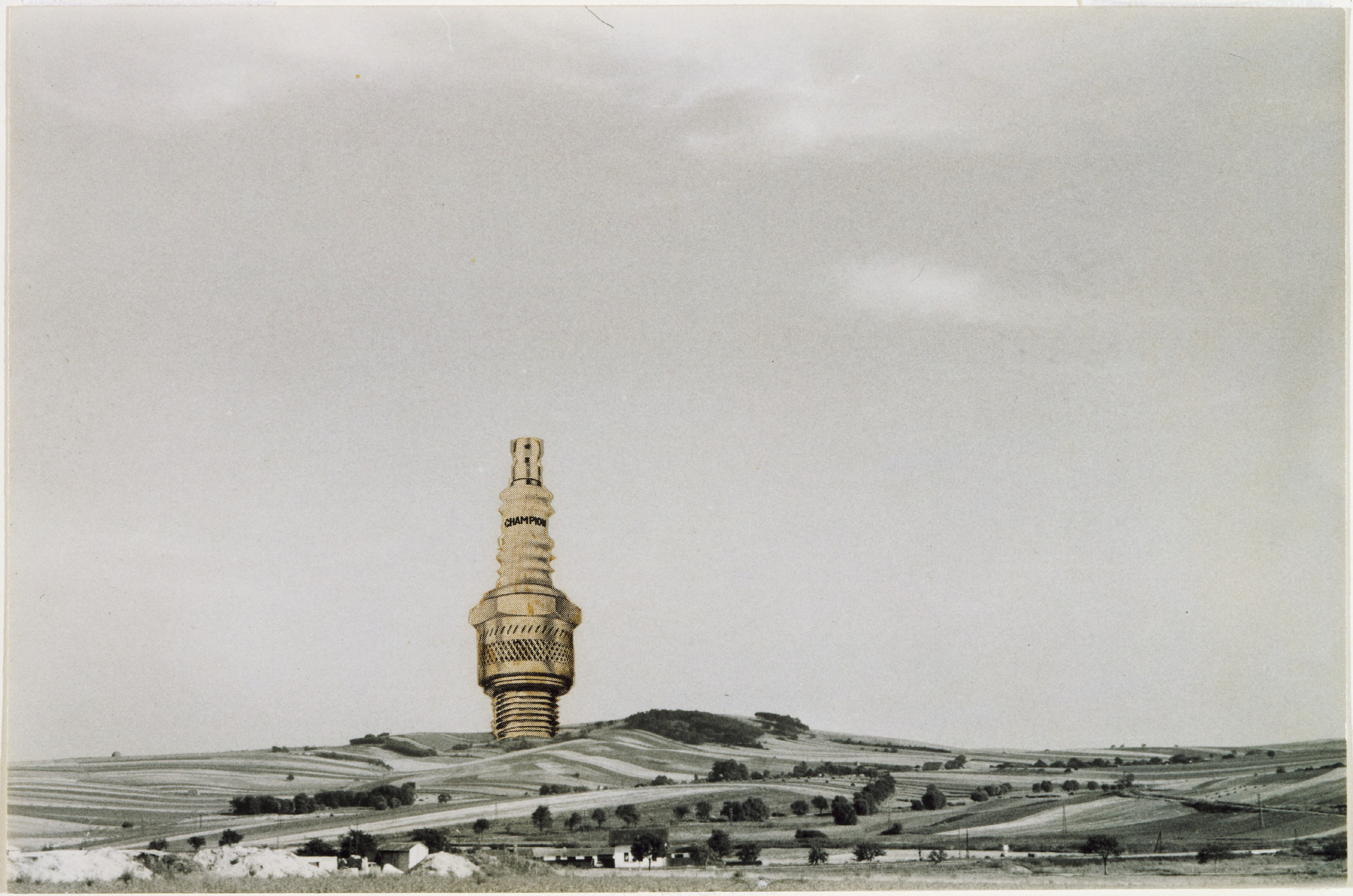 Hans Hollein. Highrise Building, Sparkplug, project (Exterior perspective). 1964