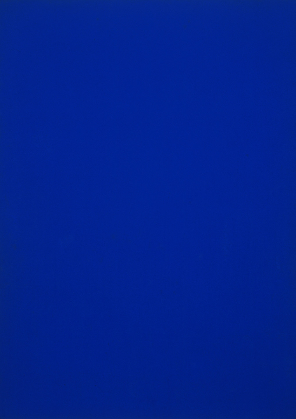 A solid blue field fills the entire image. The blue is consistent and vivid, with no distinguishable shapes or patterns. This is an AI generated description. To give feedback, email ai@moma.org.