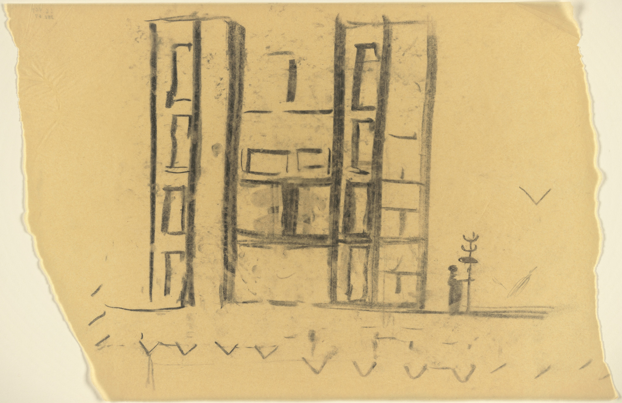 Louis I. Kahn. Salk Institute for Biological Studies (laboratory, meeting house, and housing), La Jolla, California (Laboratory: elevation of studies)
