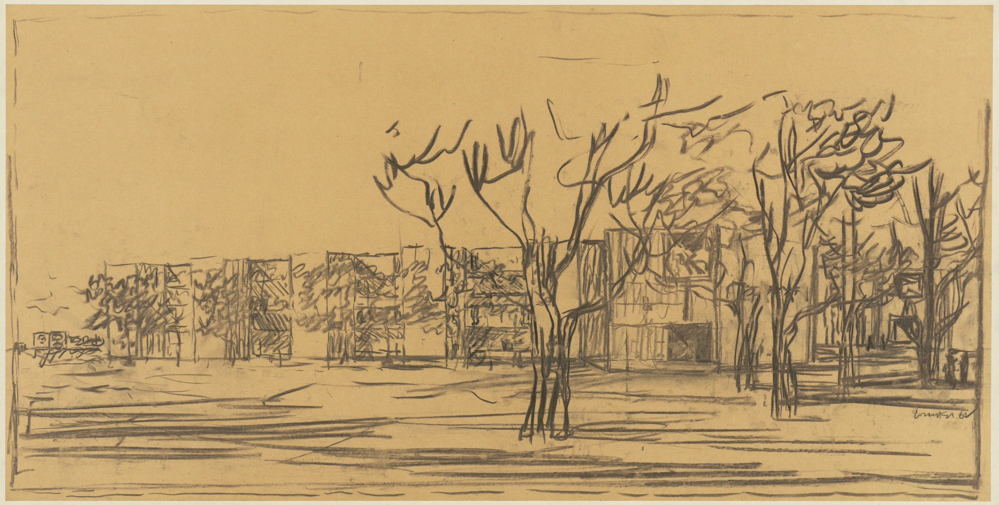 Louis I. Kahn. Salk Institute for Biological Studies (Laboratory, Meeting House, and Housing), La Jolla, California (Laboratory: perspective)