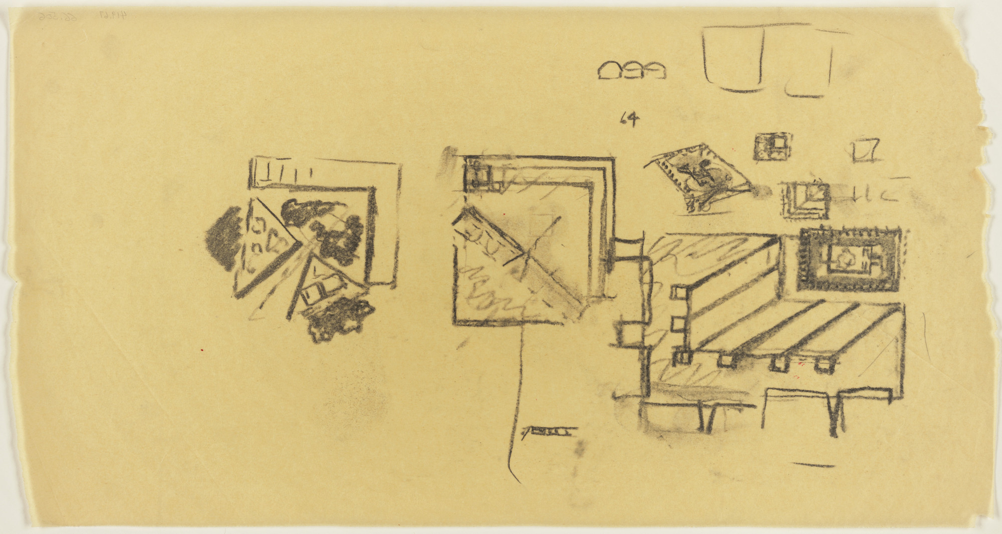 Louis I. Kahn. Indian Institute of Management, Ahmedabad, India, Plan sketches of classroom building