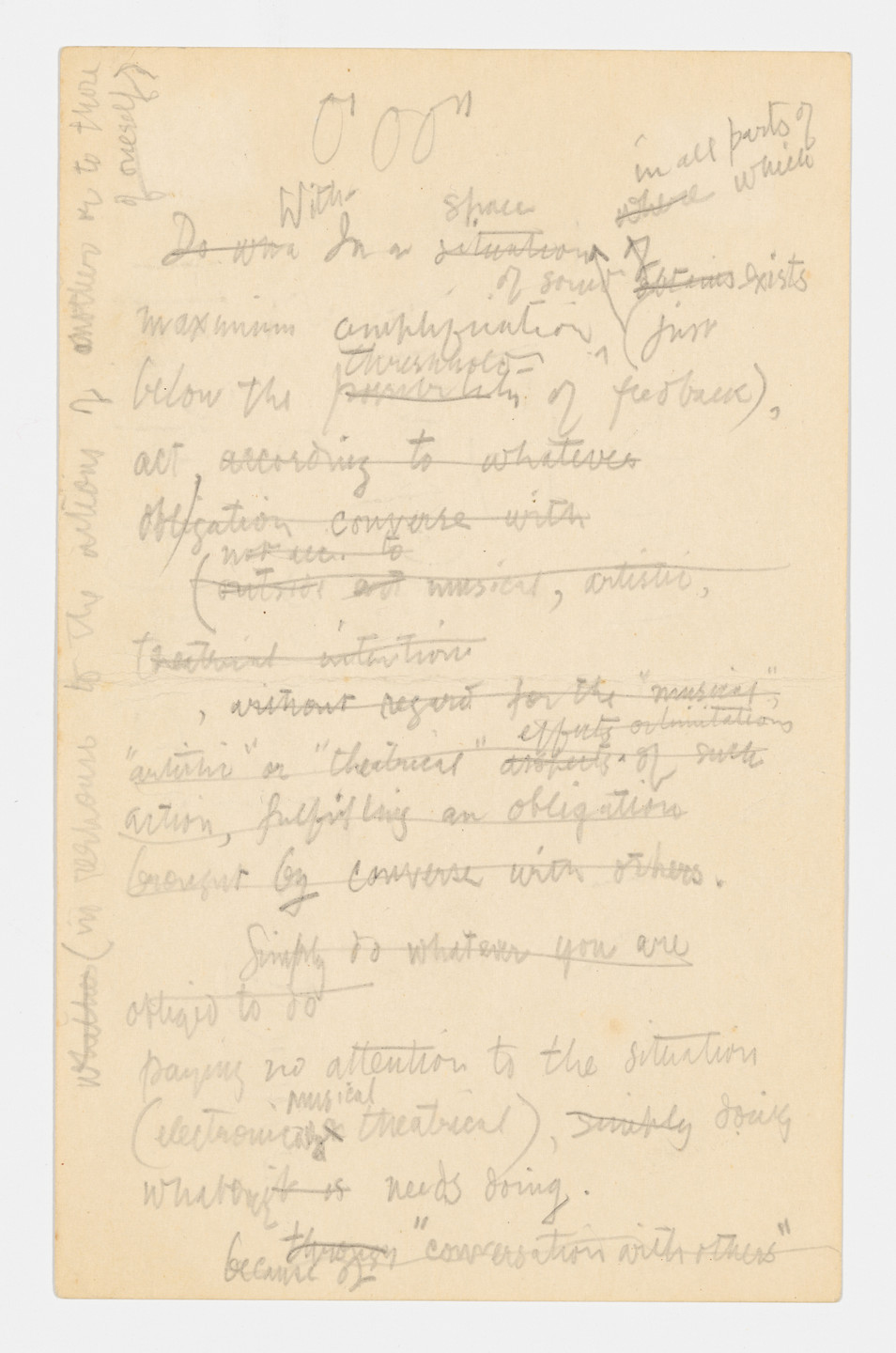 John Cage. 0&#39;00&#34; (Within a space...). 1962
