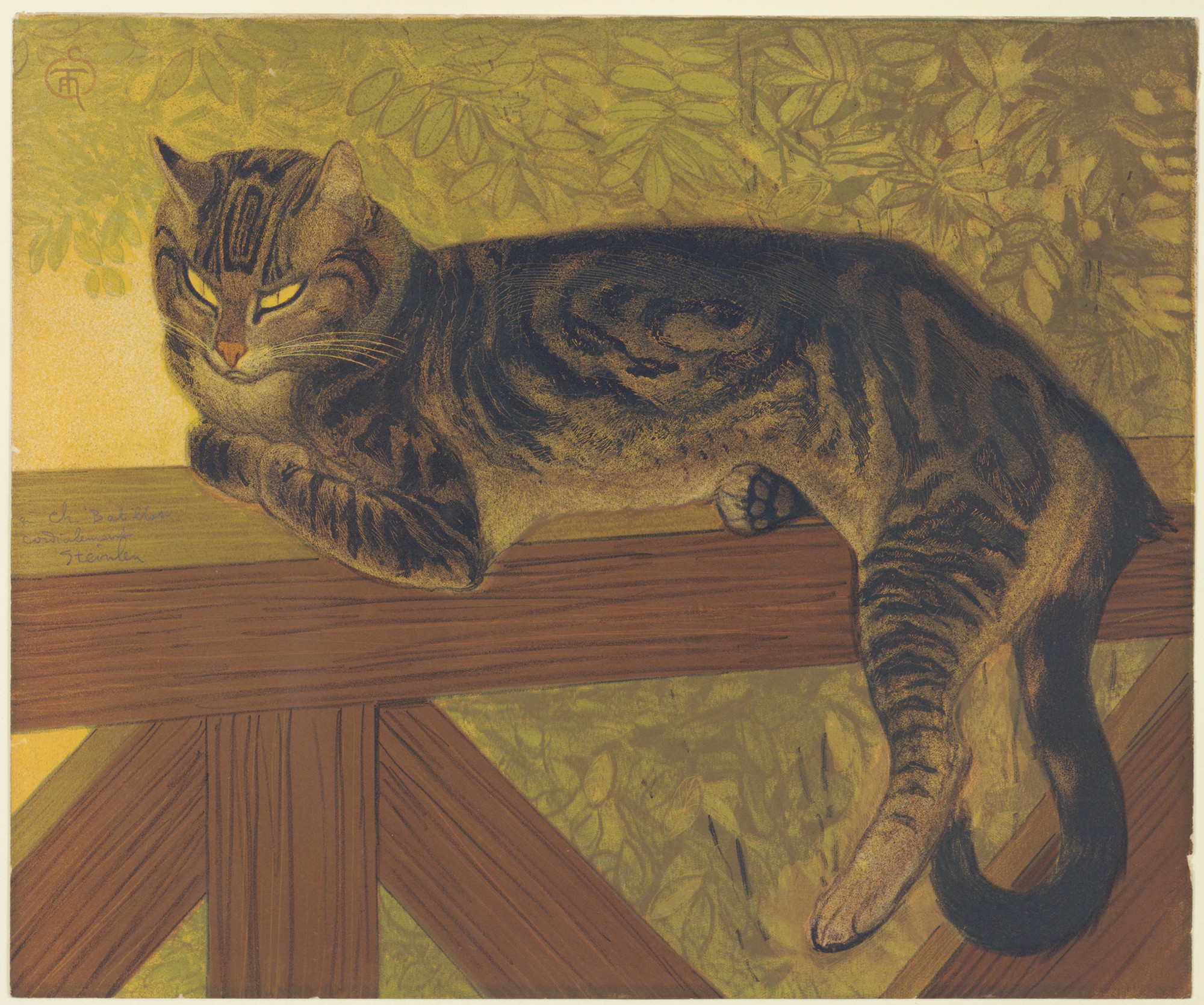 ワンダーフォーゲル1860様　カッコいい馬さん可愛らしい猫さん Théophile-Alexandre Steinlen. Summer, Cat on a Balustrade ( L'Été