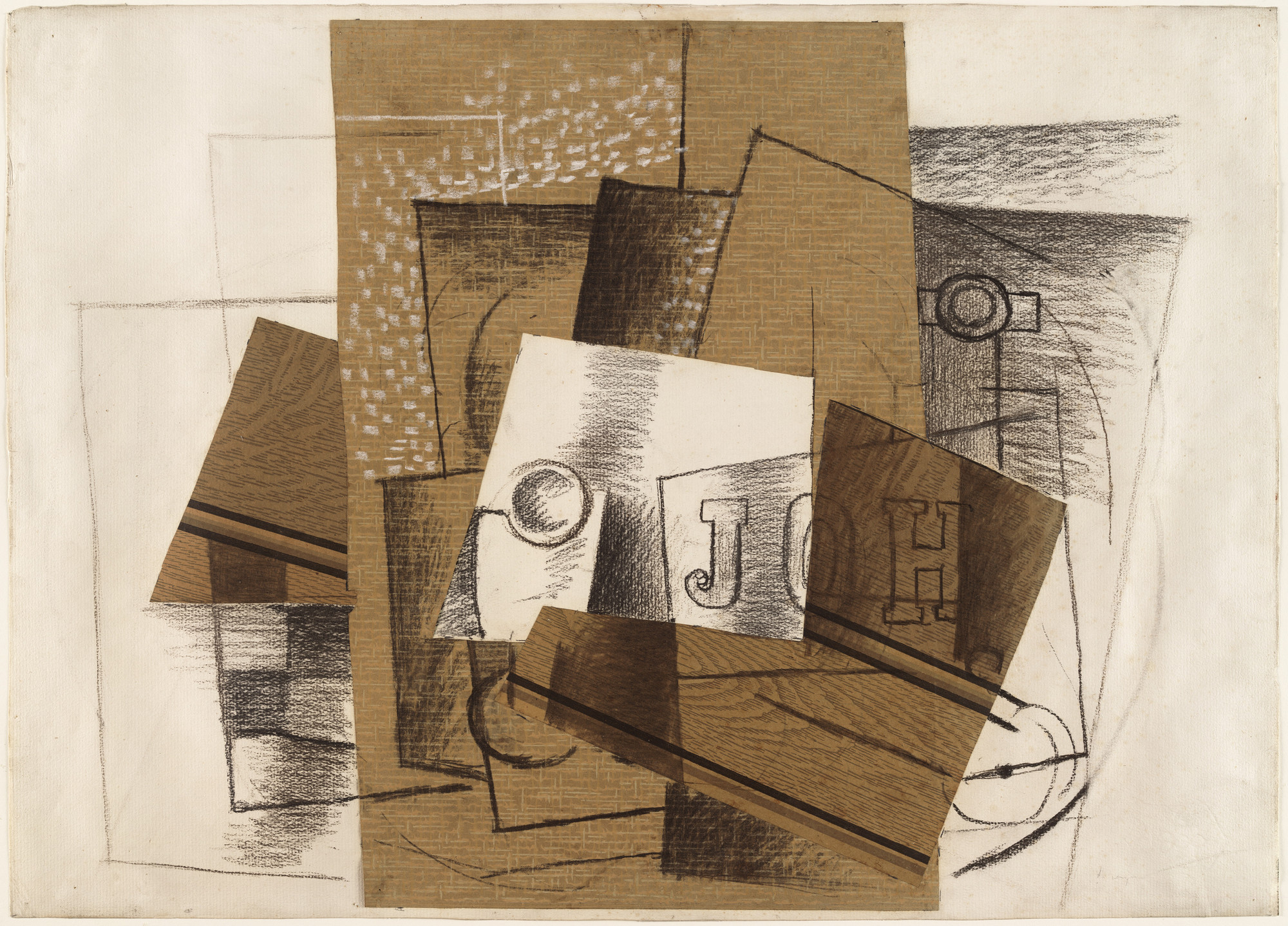 Georges Braque. Still Life with Glass and Letters. 1914