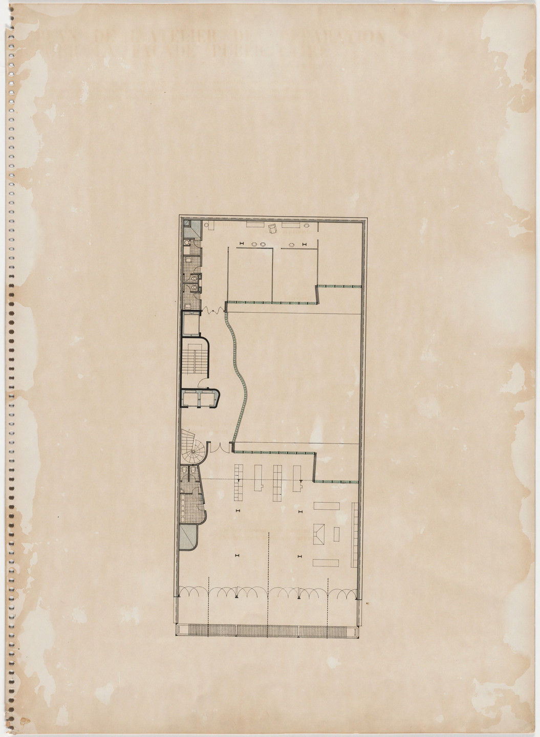 Oscar Nitzchke. Maison de la Publicité Project, Paris, France (Plan of floor nine with display workshop). 1936