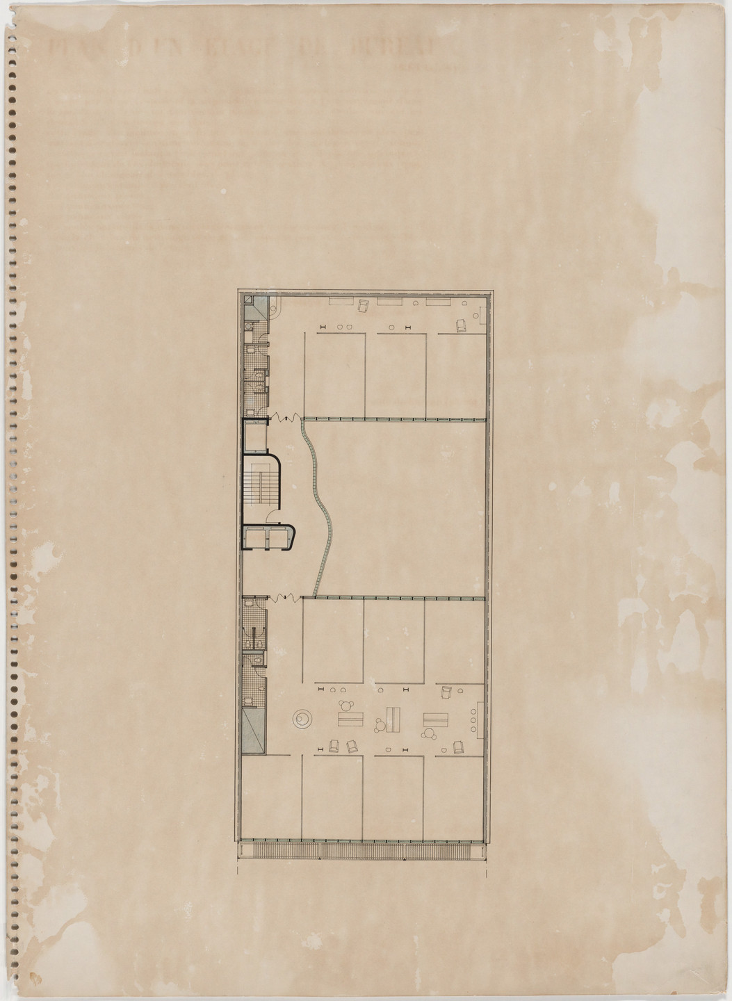 Oscar Nitzchke. Maison de la Publicité Project, Paris, France (Plan of floors three through eight). 1936