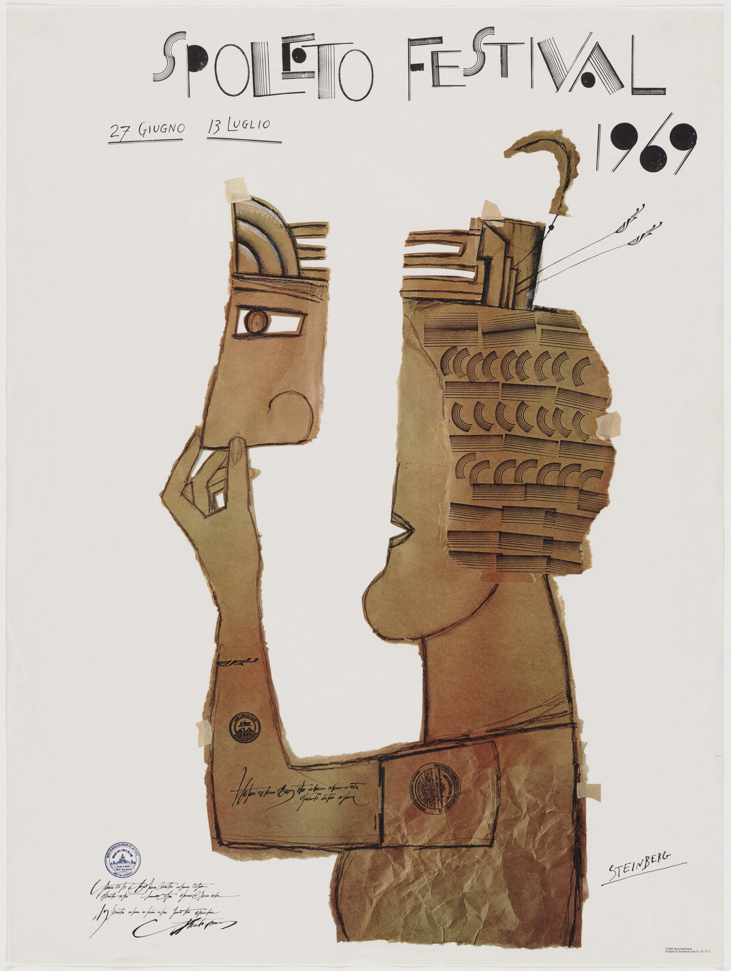 Saul Steinberg. Spoleto Festival 1969