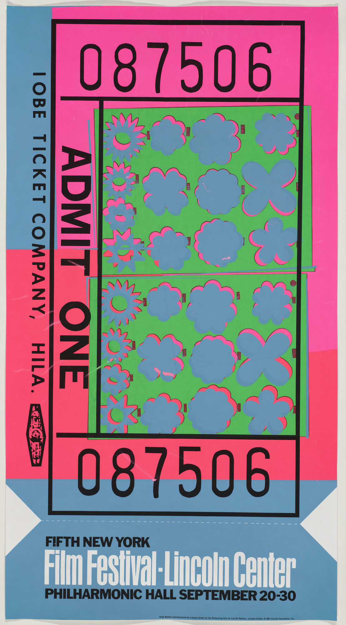 Andy Warhol. Fifth New York/Film Festival Lincoln Center