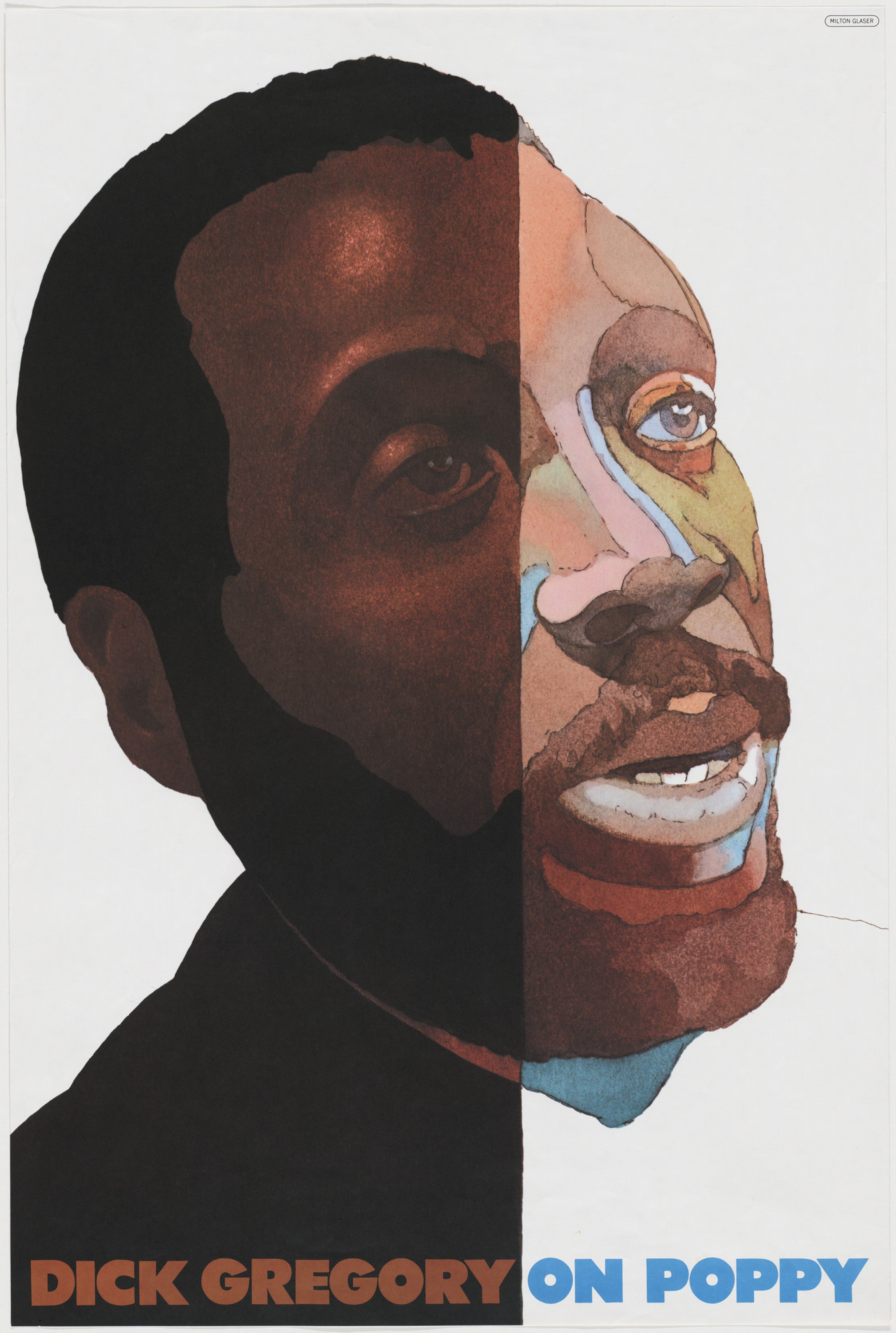 Milton Glaser. Dick Gregory on Poppy. 1969 | MoMA