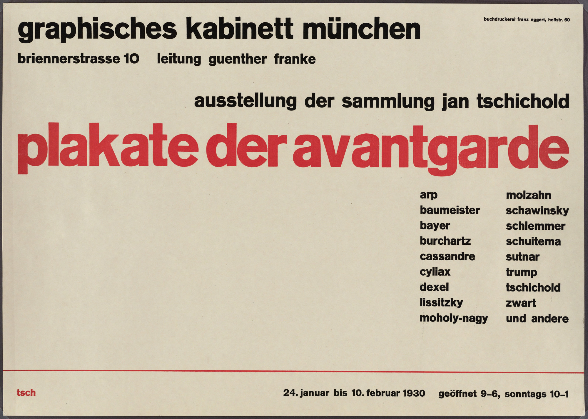 Jan Tschichold. Plakate der Avantgarde (Posters of the Avant-Garde