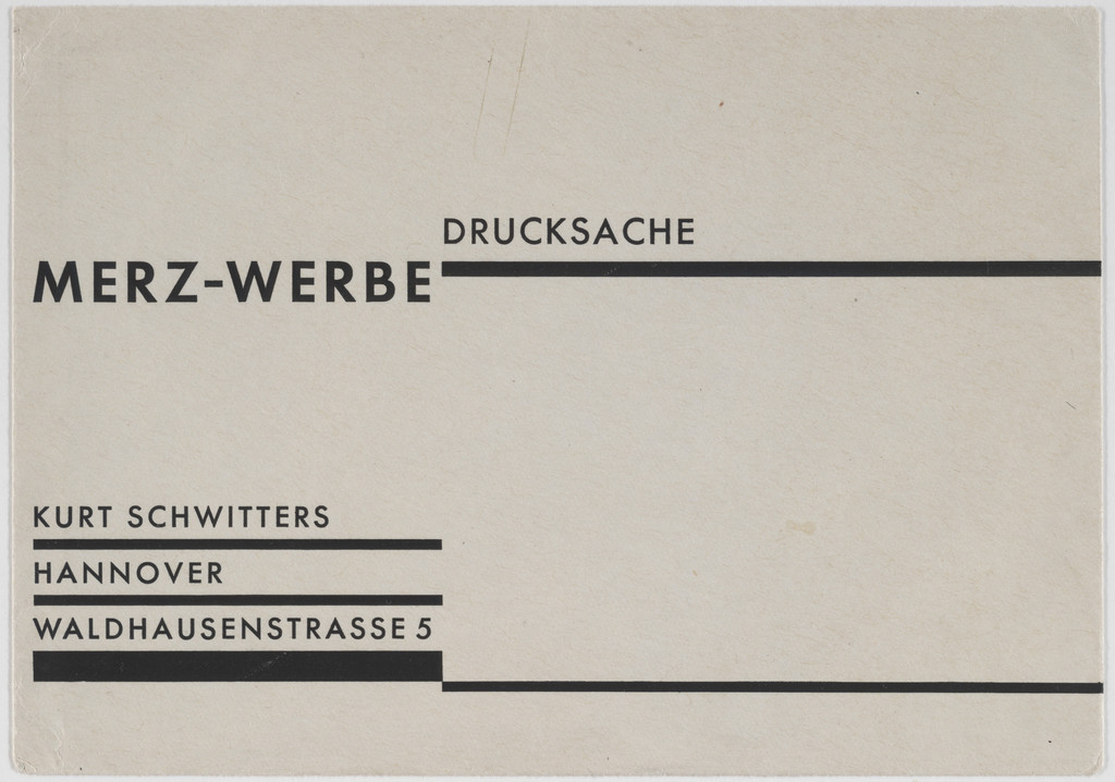 Stationery envelope for Merz-Werbe