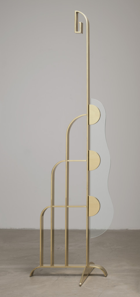 Modern Sculpture with Glass Wave