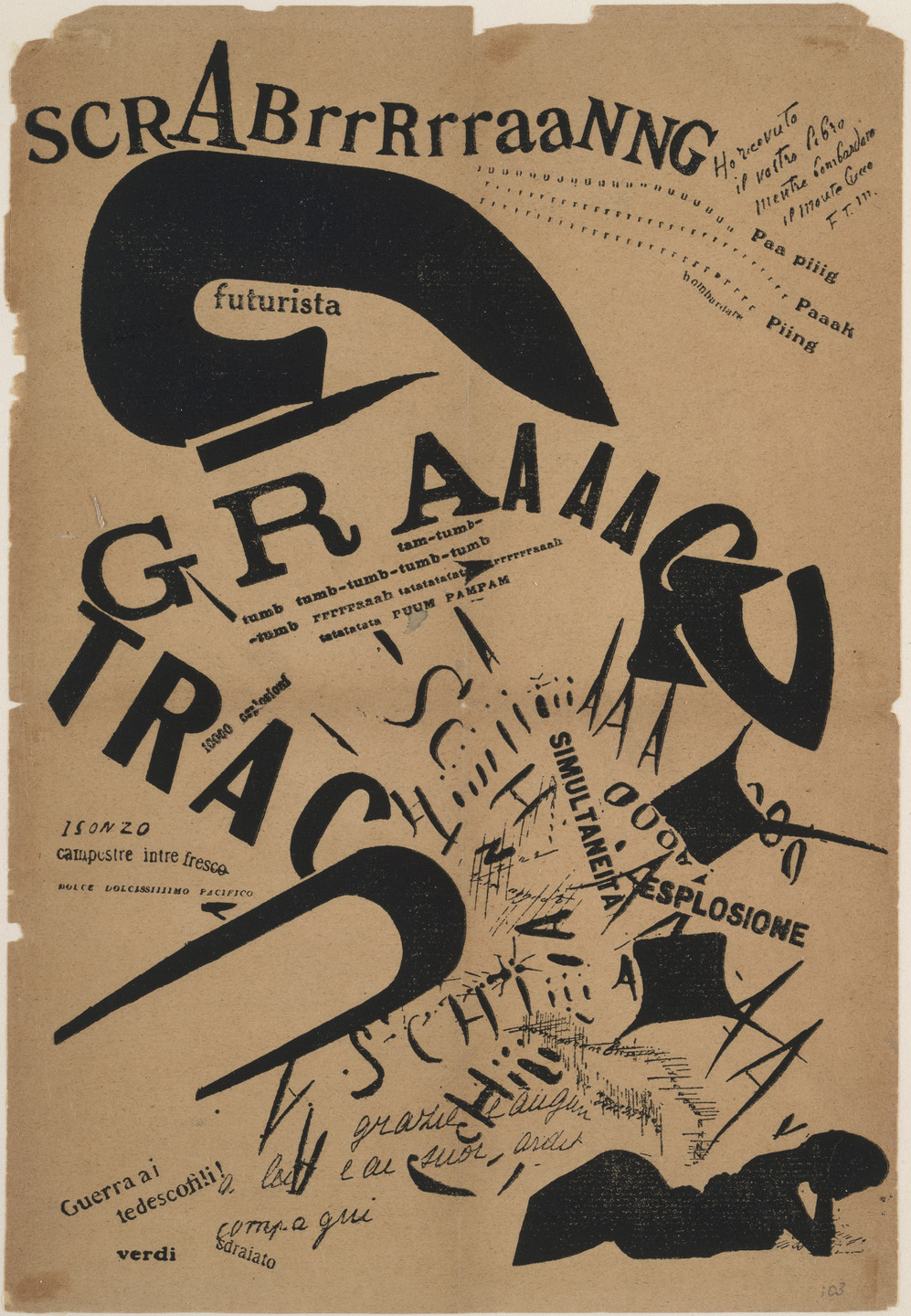 Filippo Tommaso Marinetti. In the Evening, Lying on Her Bed, She Reread the Letter from Her Artilleryman at the Front. 1919