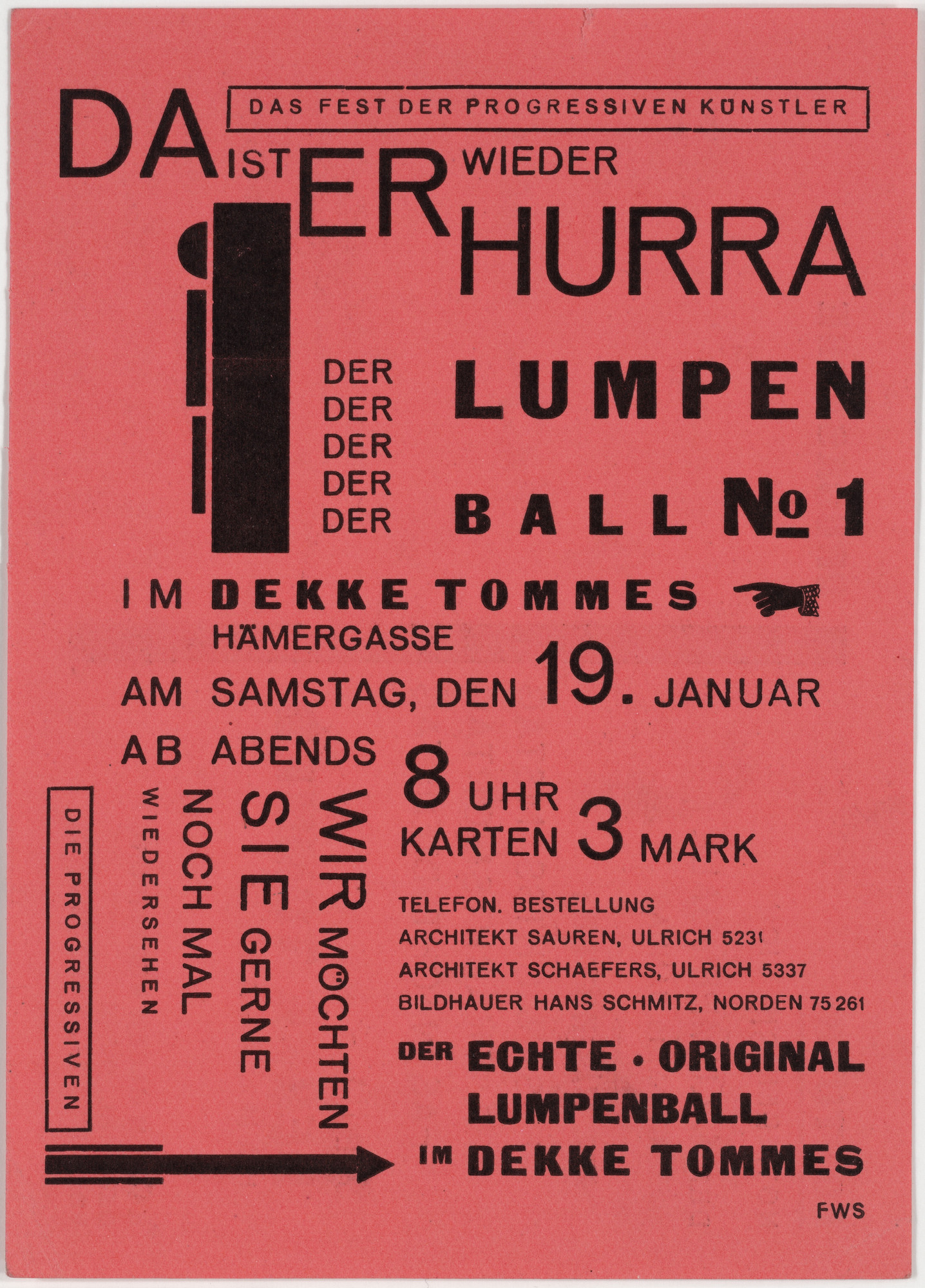 Franz Wilhelm Seiwert. Lumpenball No 22, 23, 24: Die Fester der Progressiven Künstler