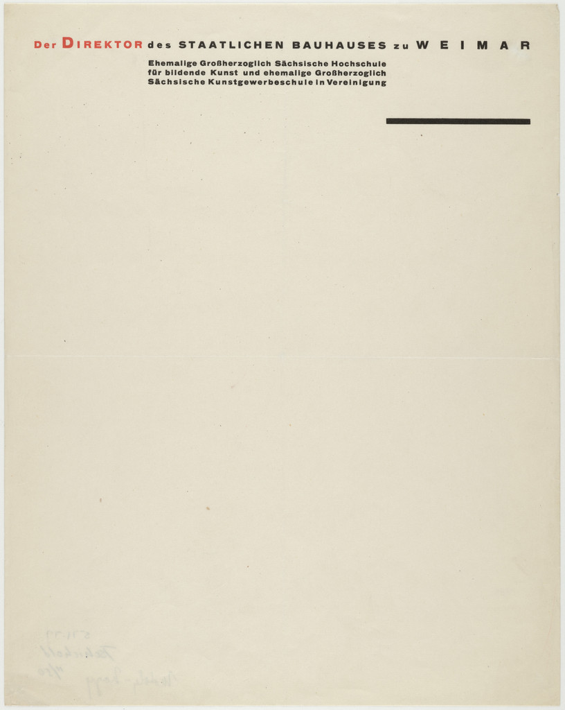 Der Direktor des Staatlichen Bauhauses zu Weimar