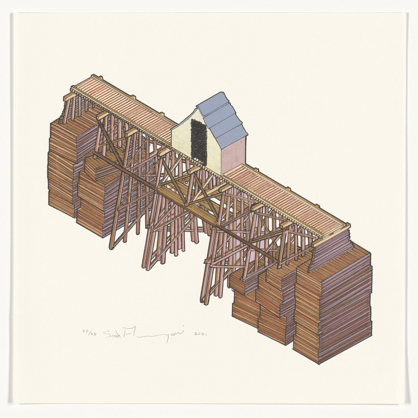 Siah Armajani. House Above Bridge from the portfolio The Met 150. 2021
