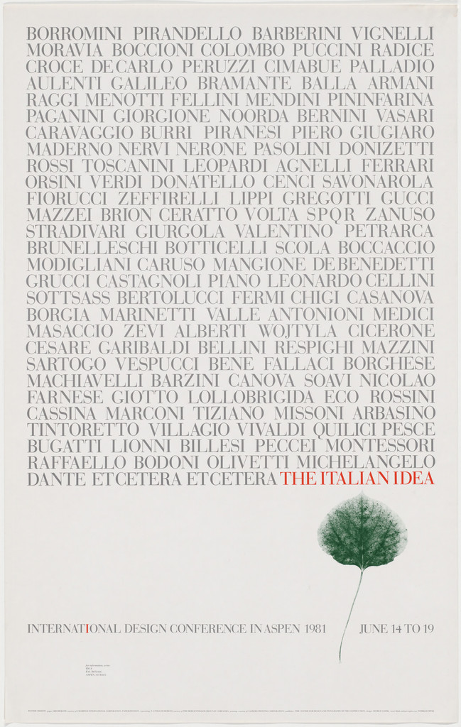 The Italian Idea, International Design Conference in Aspen 1981