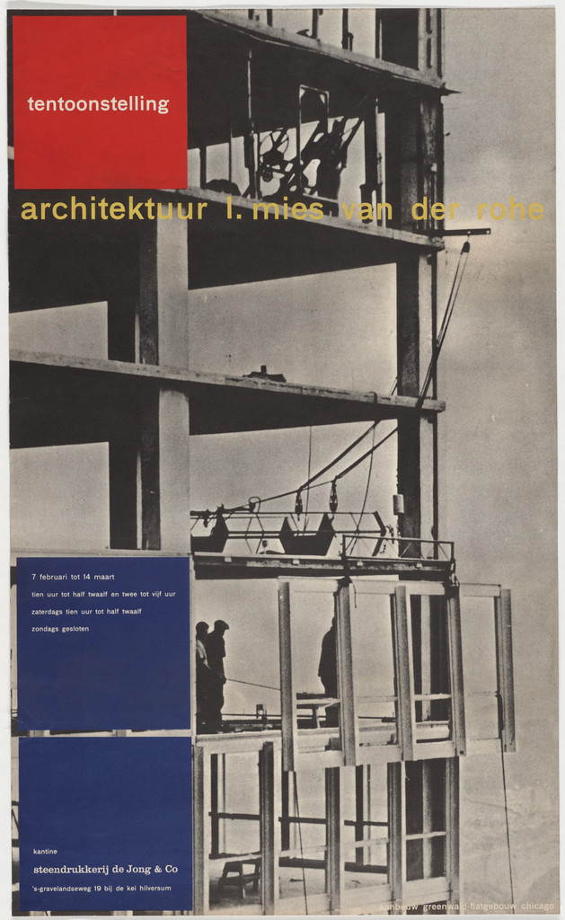 Architektuur L. Mies van der Rohe (Poster for an exhibition of works by Mies van der Rohe) by Pieter Brattinga