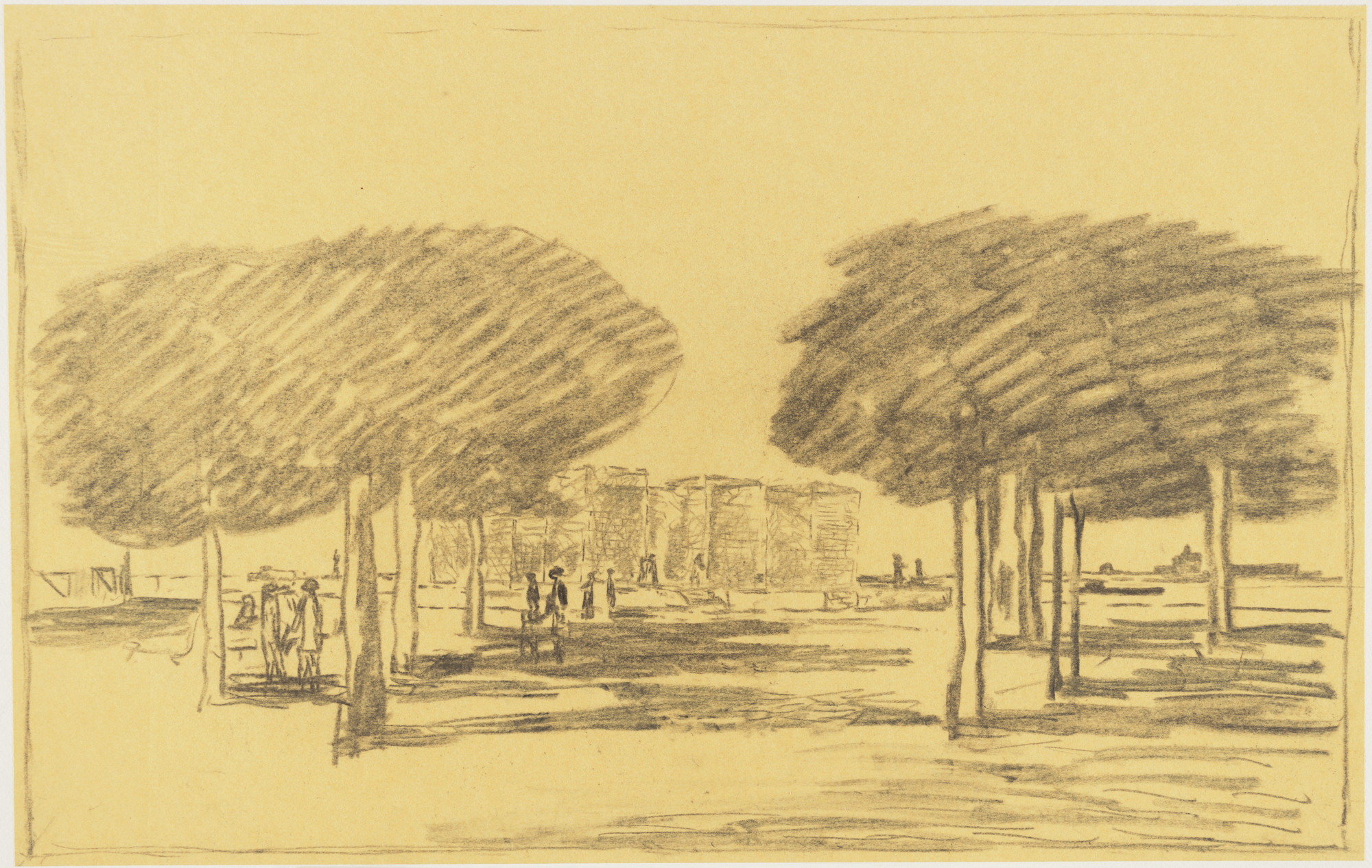 Louis I. Kahn. Memorial to the Six Million Jewish Martyrs, project, New York (Manhattan), New York, Perspective