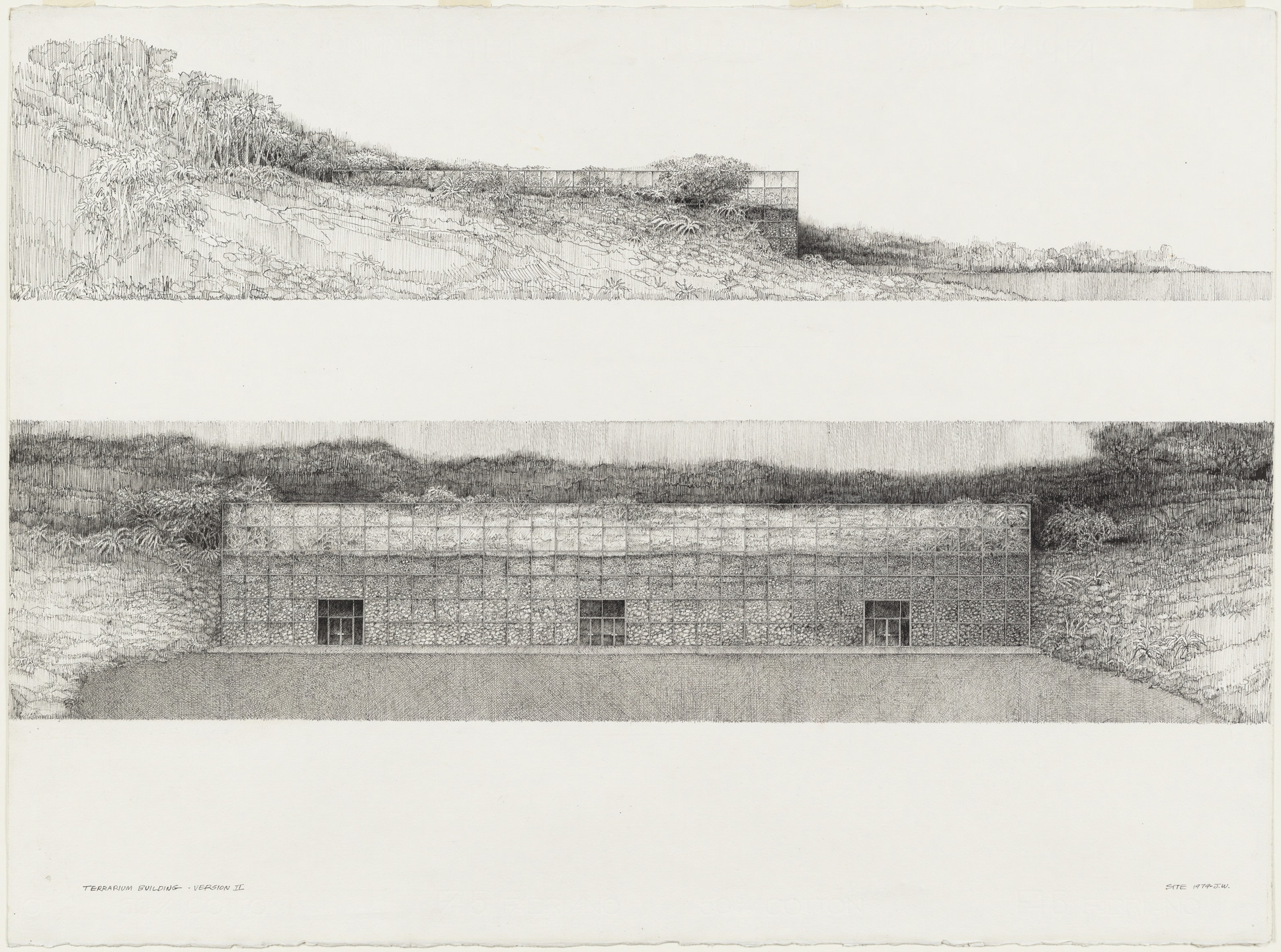 SITE, James Wines. Terrarium Showroom, Elevations. 1979