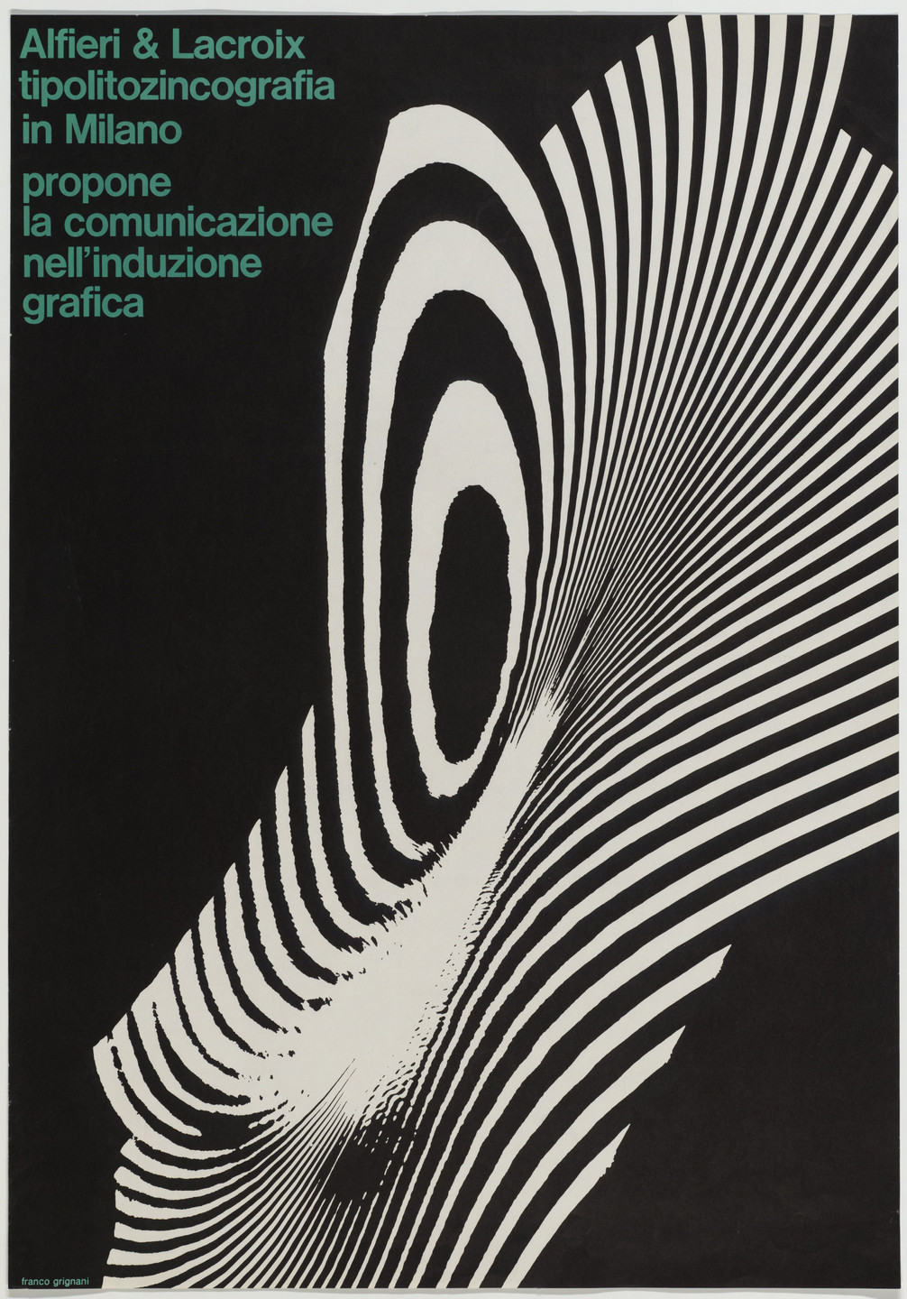 Franco Grignani. Alfieri &amp; Lacroix Tipolitozincografica in Milano Propone la Communicazione nell&#39;Induzione Grafica. 1965