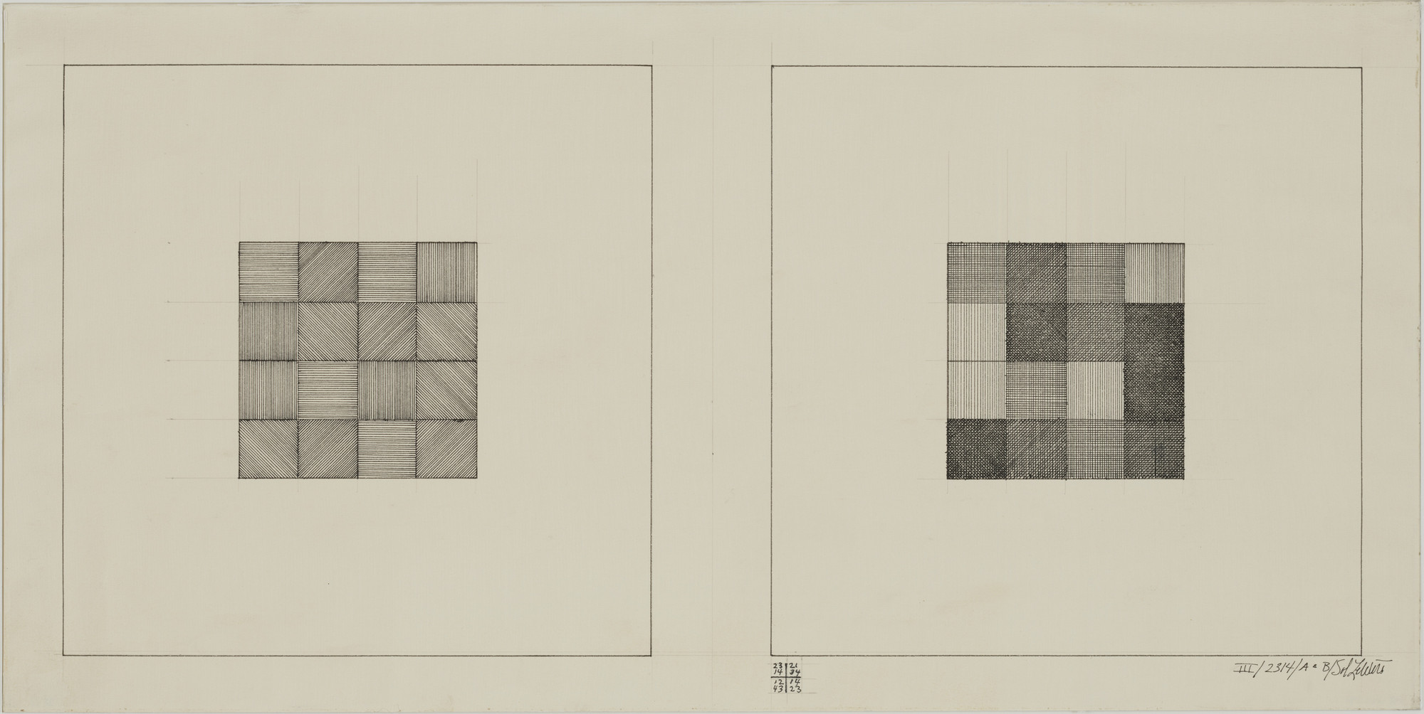 Sol LeWitt. Drawing Series III/2314/A &amp; B. 1969